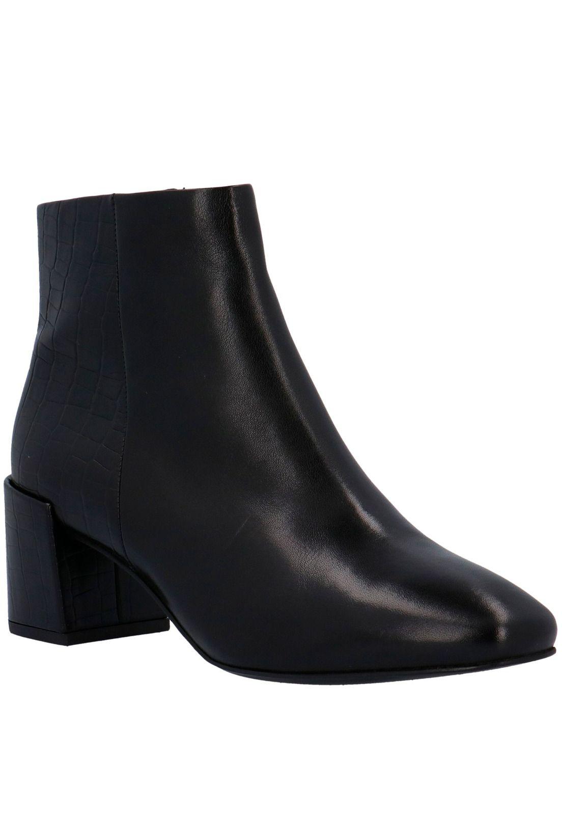 Botin Mujer Cuero Rumi Negro-0