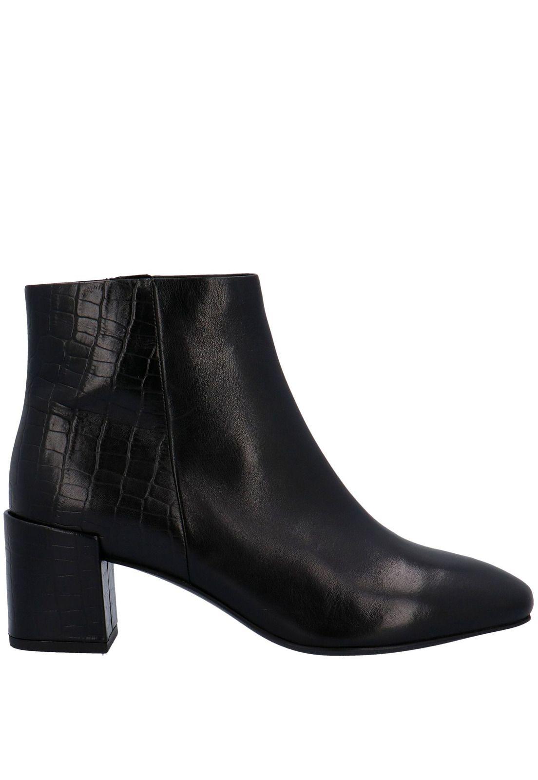 Botin Mujer Cuero Rumi Negro-1