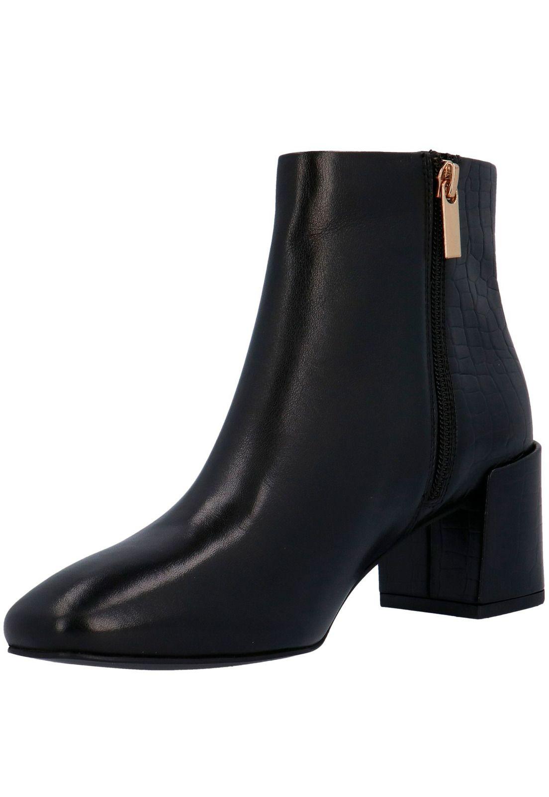 Botin Mujer Cuero Rumi Negro-3
