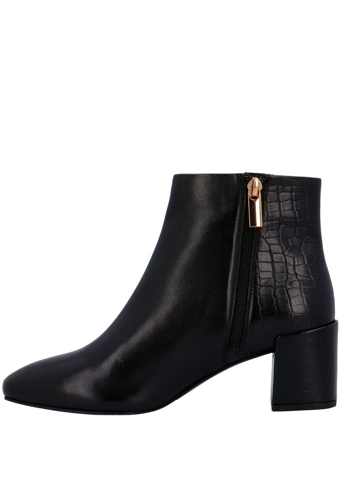 Botin Mujer Cuero Rumi Negro-4