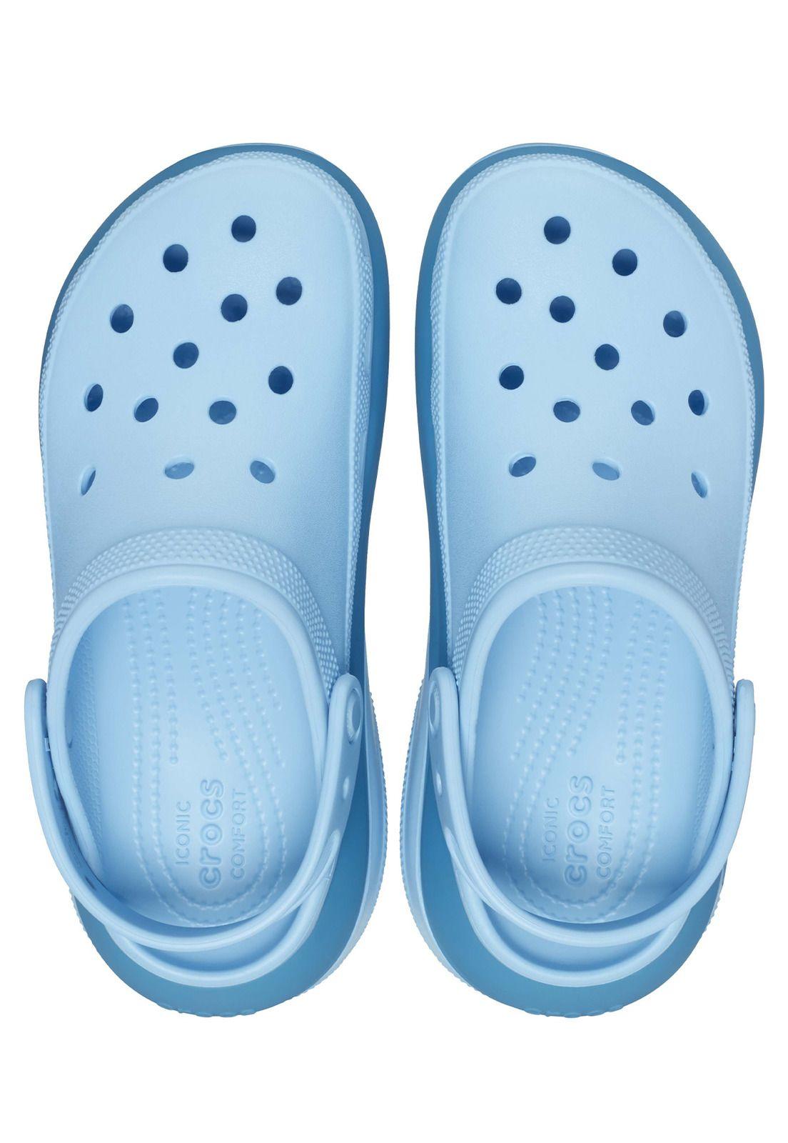 Zueco Crocs Mujer Megacrush Matte Celeste-4
