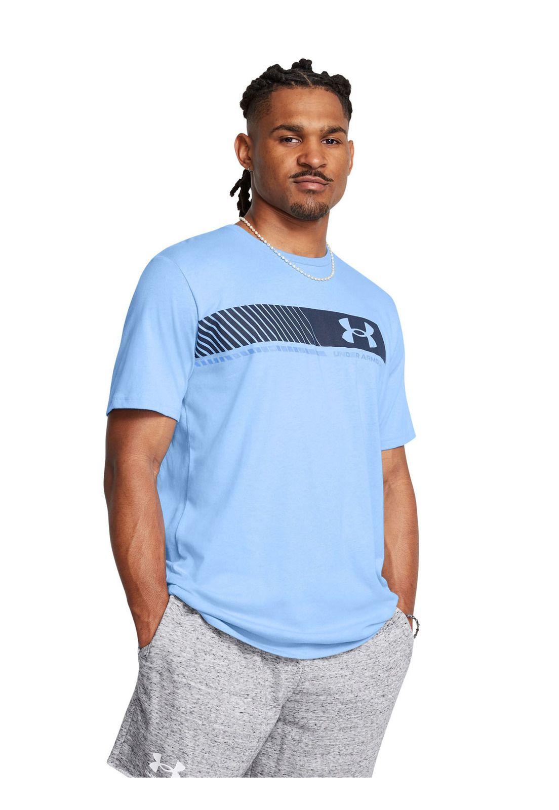 Polera manga corta Leftchest hombre Azul-3