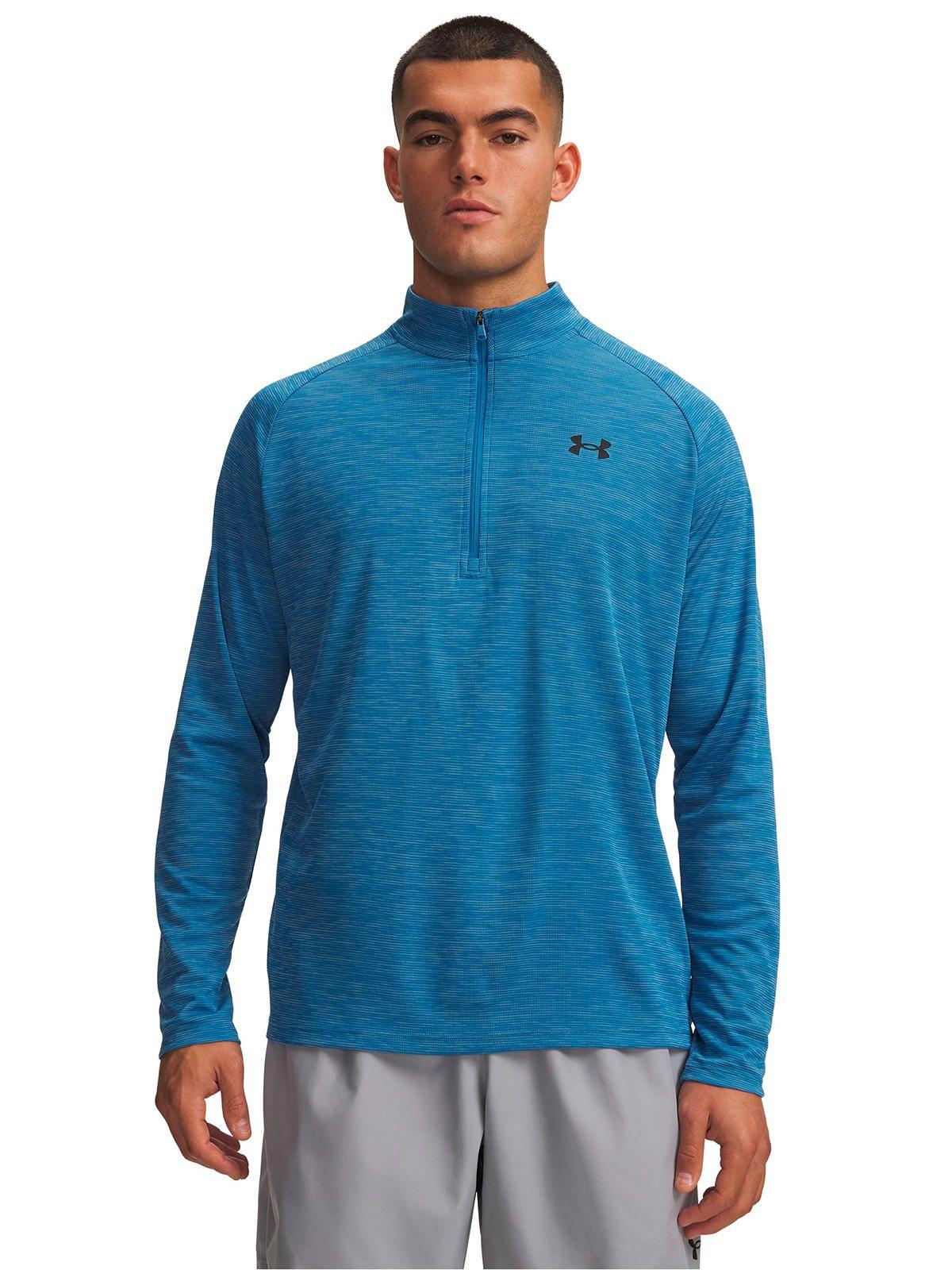 Poleron Tech Textured ½ Zip azul Hombre-0