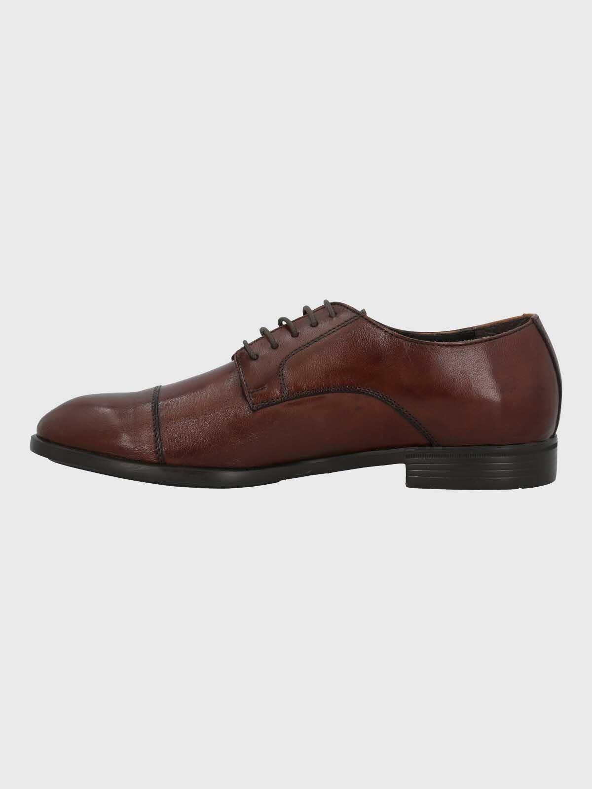 Zapato Italiano Hombre Cuero Leccio Café-5
