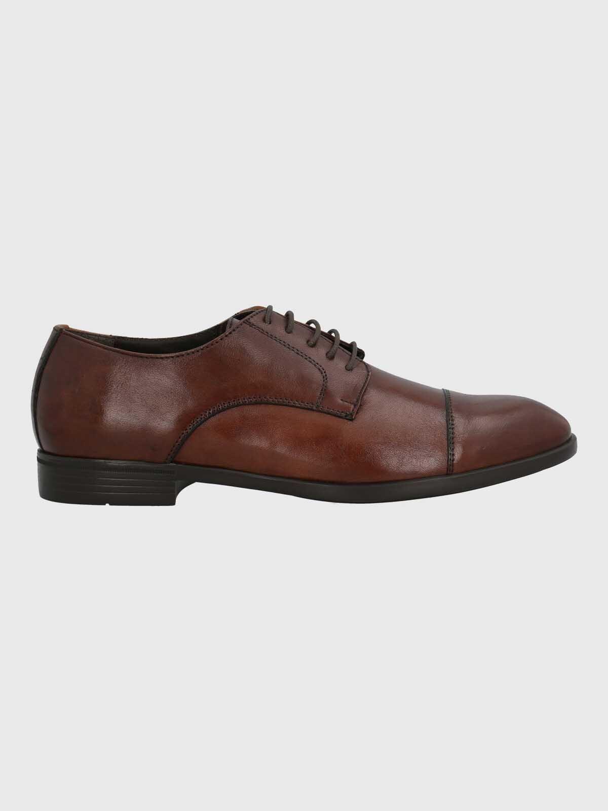 Zapato Italiano Hombre Cuero Leccio Café-1