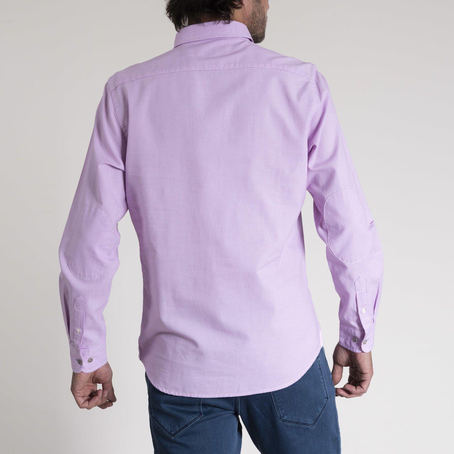 Camisa Masculino Mini Square Algodón Organico Rosa-3