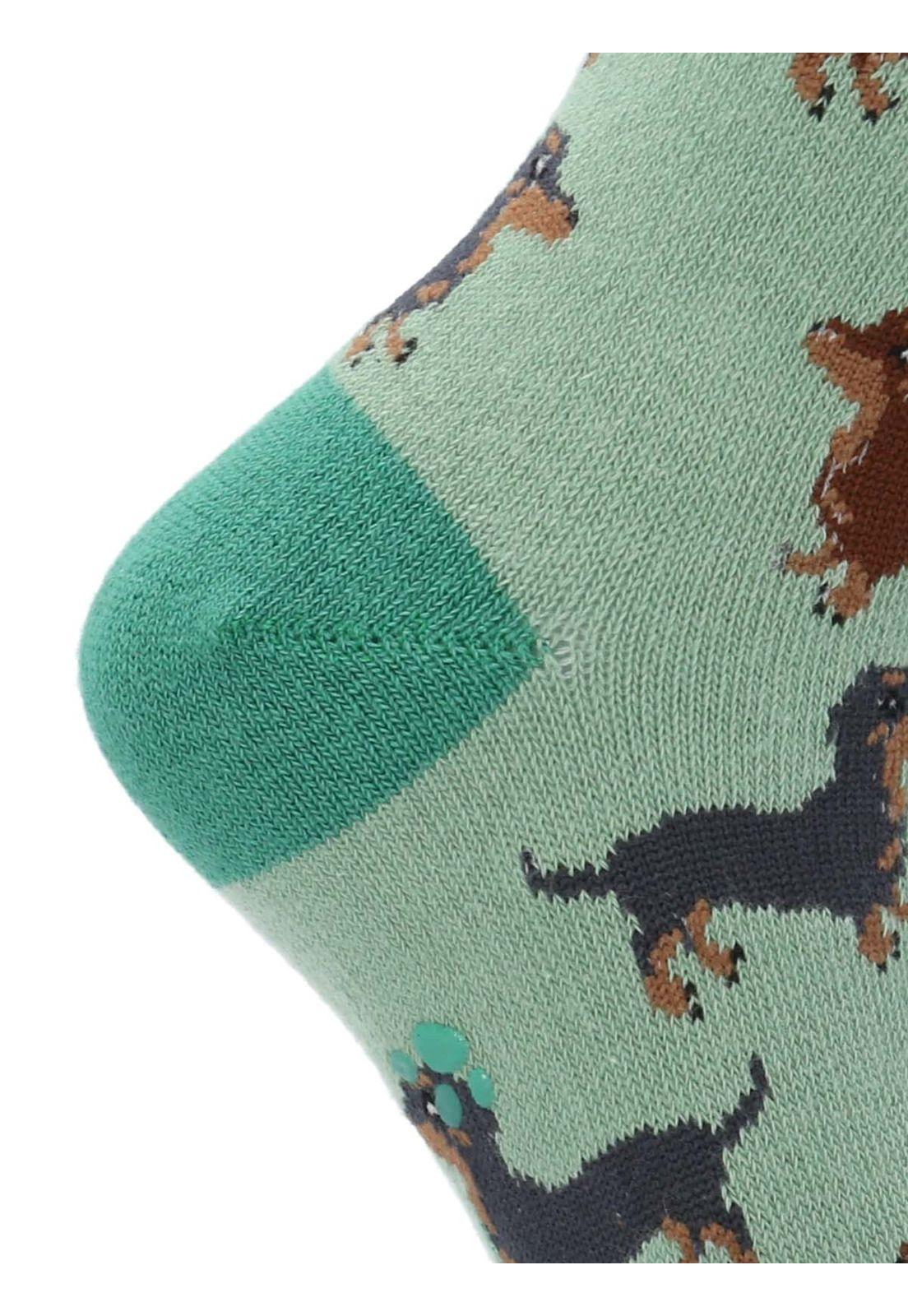 Calcetín Algodón Niño C Dachshund Verde-1