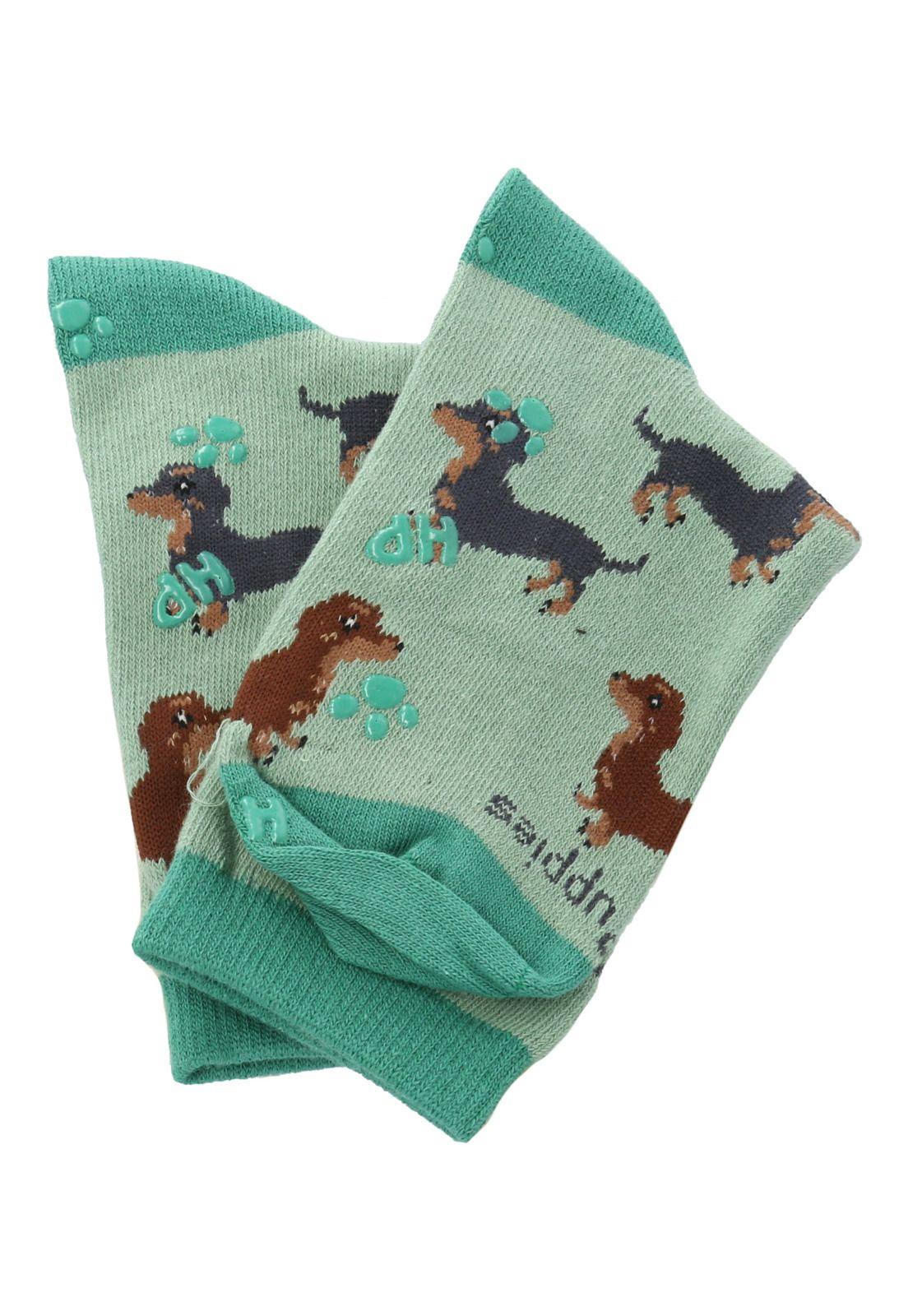 Calcetín Algodón Niño C Dachshund Verde-2