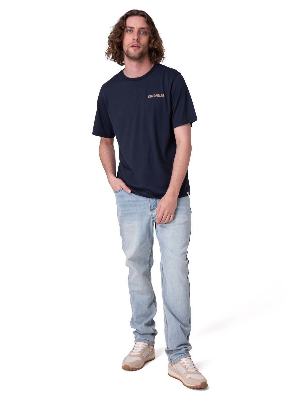 Polera Manga Corta Caterpillar Track Ty Hombre Azul-4