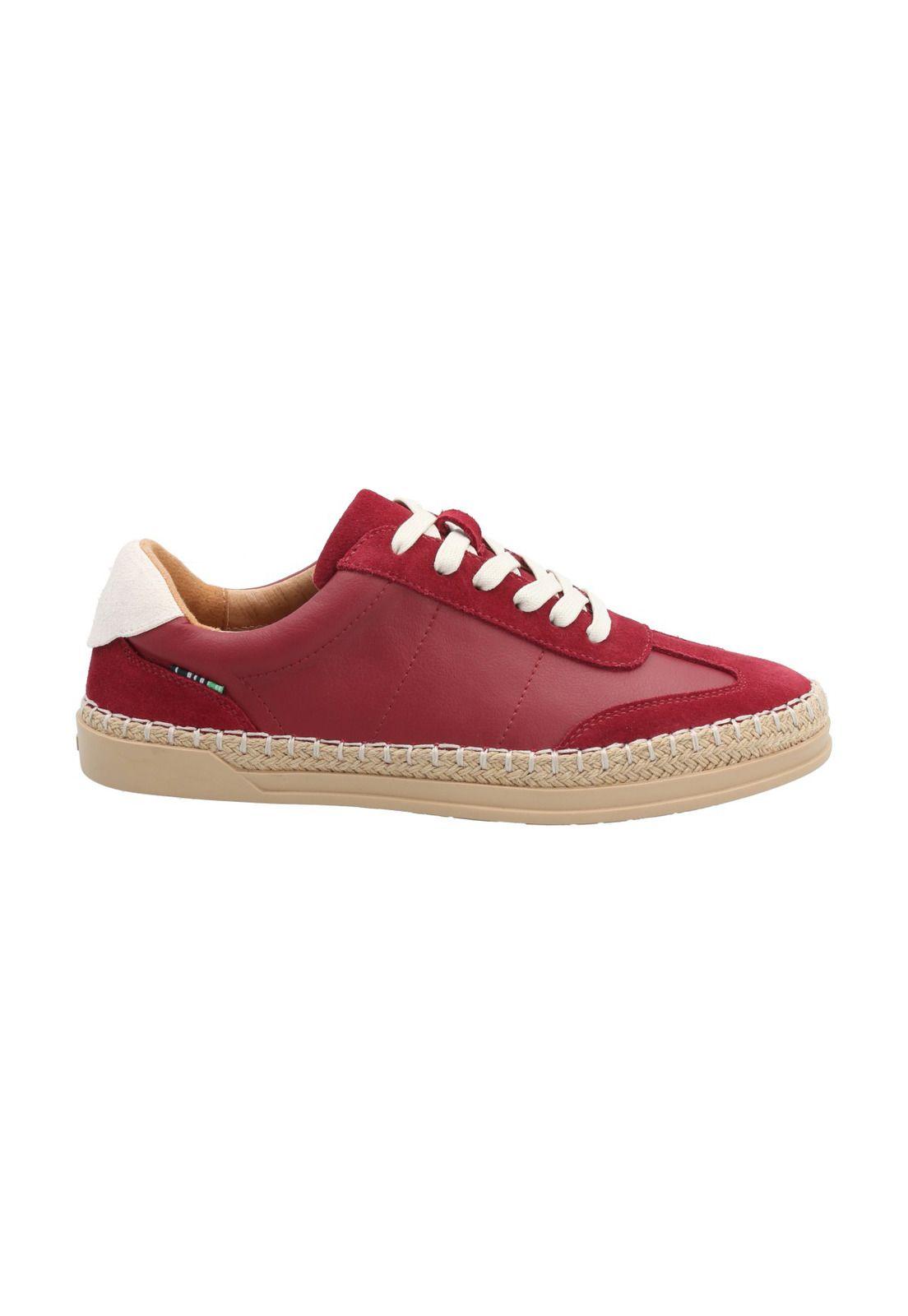 Zapatilla Cuero Mujer Mile Rojo-0