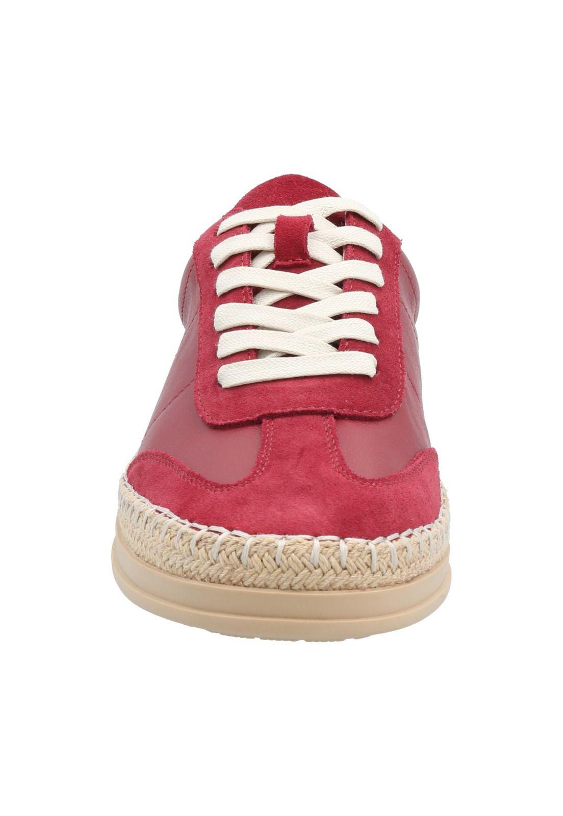 Zapatilla Cuero Mujer Mile Rojo-3