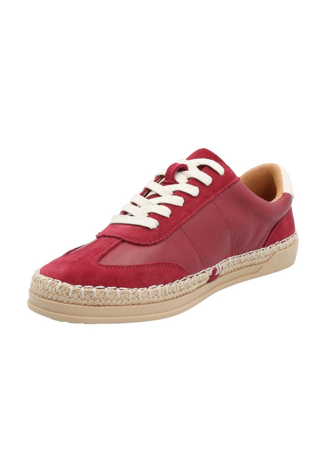 Zapatilla Cuero Mujer Mile Rojo-4