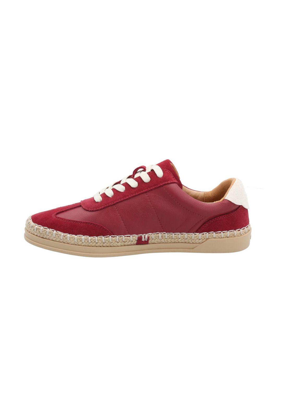 Zapatilla Cuero Mujer Mile Rojo-5