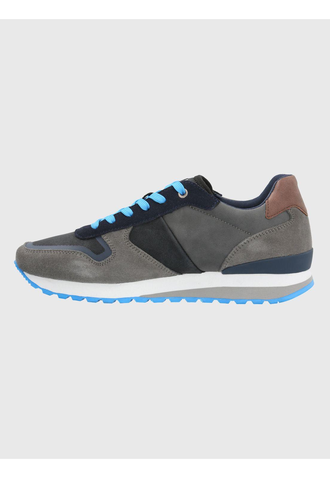 Zapatilla Cuero Hombre Tracer Gris-5