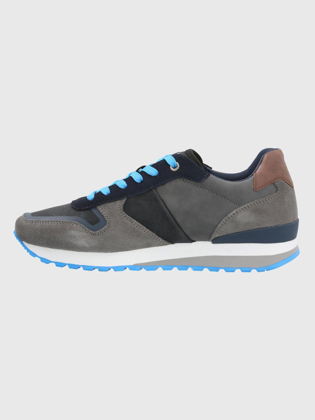 Zapatilla Cuero Hombre Tracer Gris-5