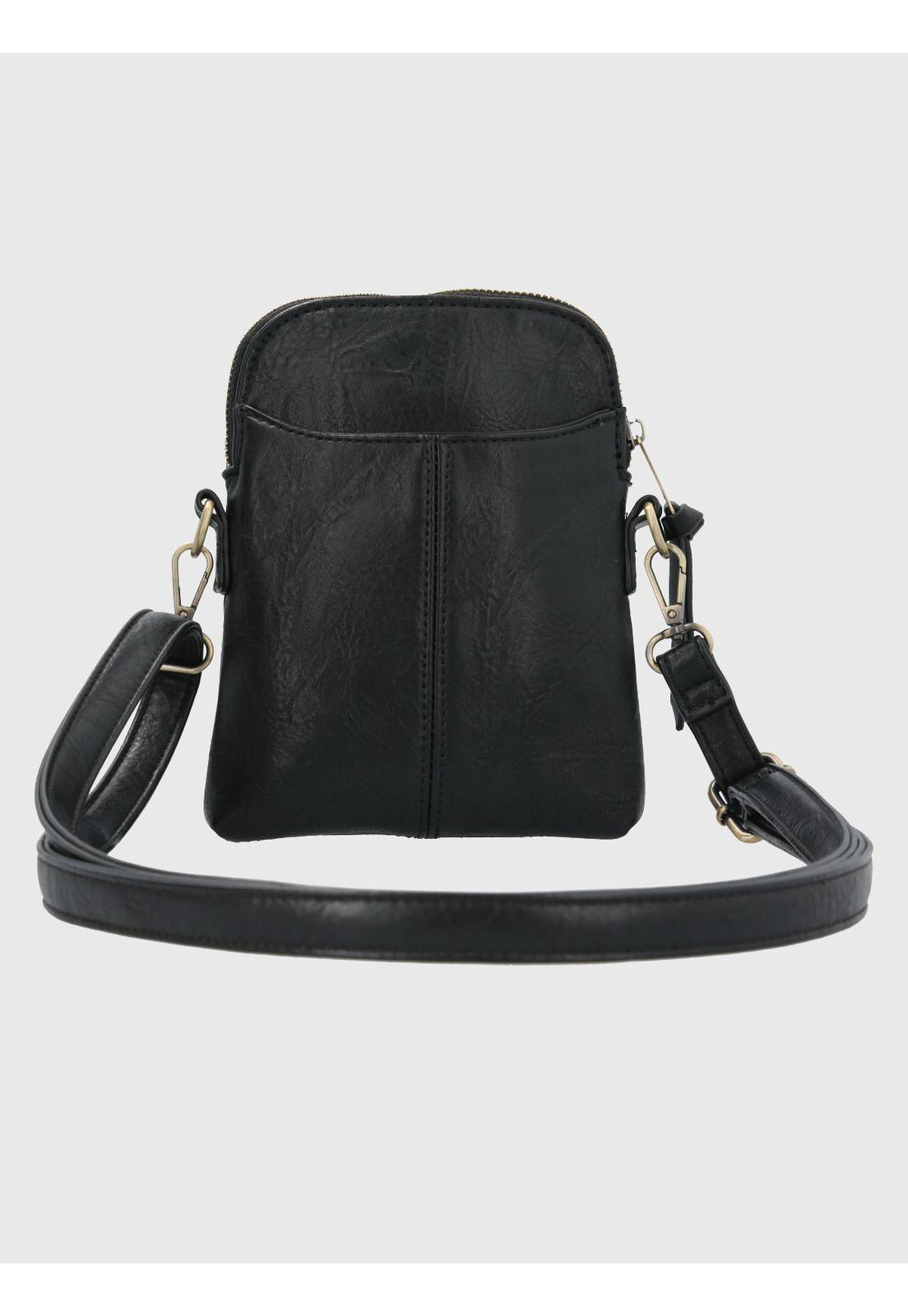 Cartera Ecocuero Negro Dalton Cross Mujer-2