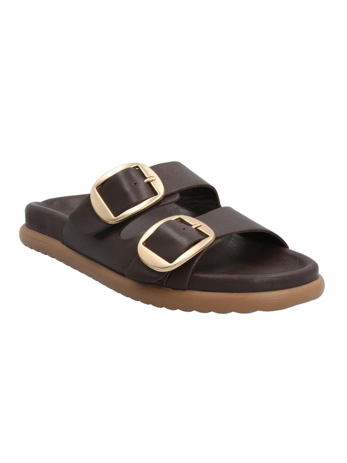 Sandalia Cuero Mujer Dalian Café-1