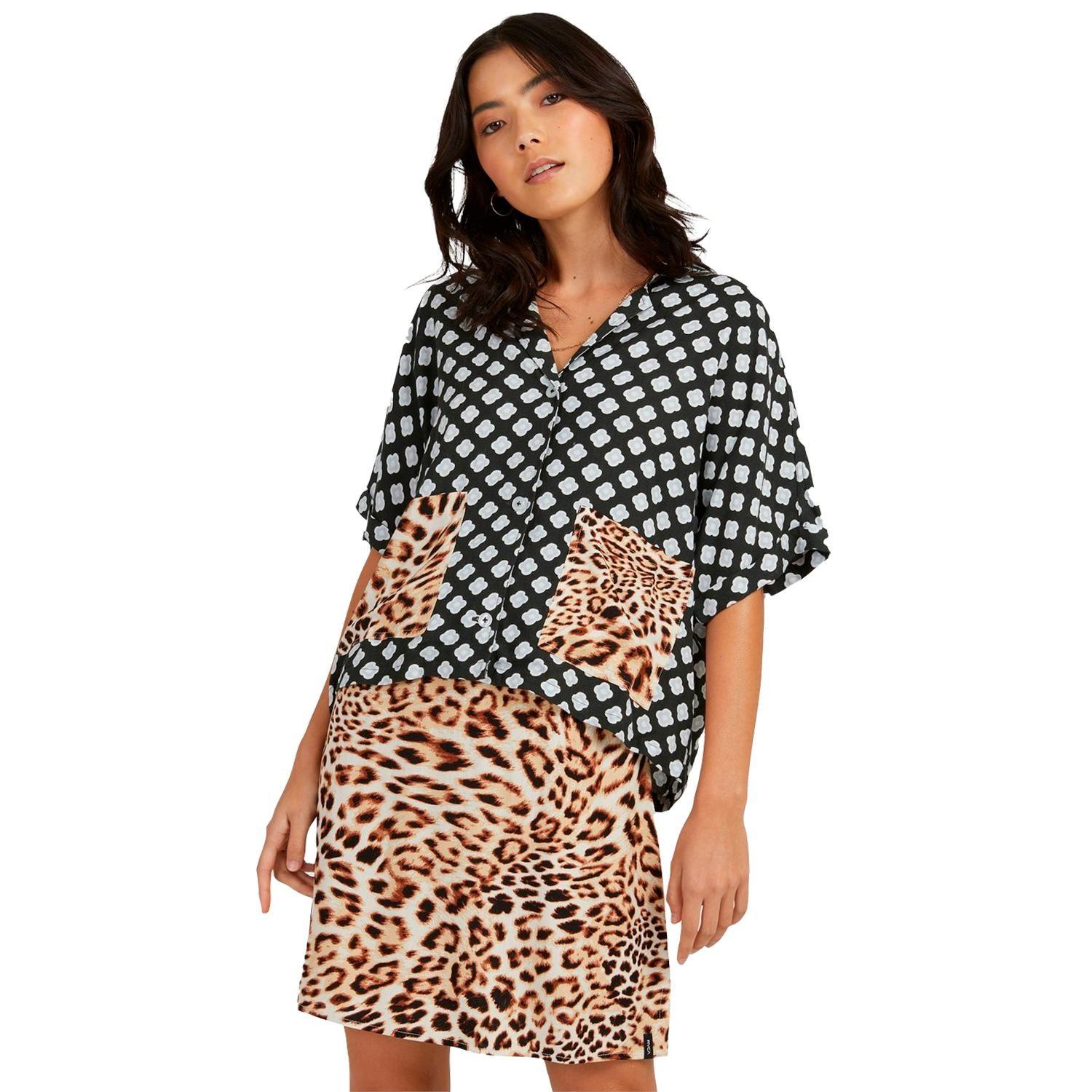 Blusa M/C Mujer Speakeasy Negro-0