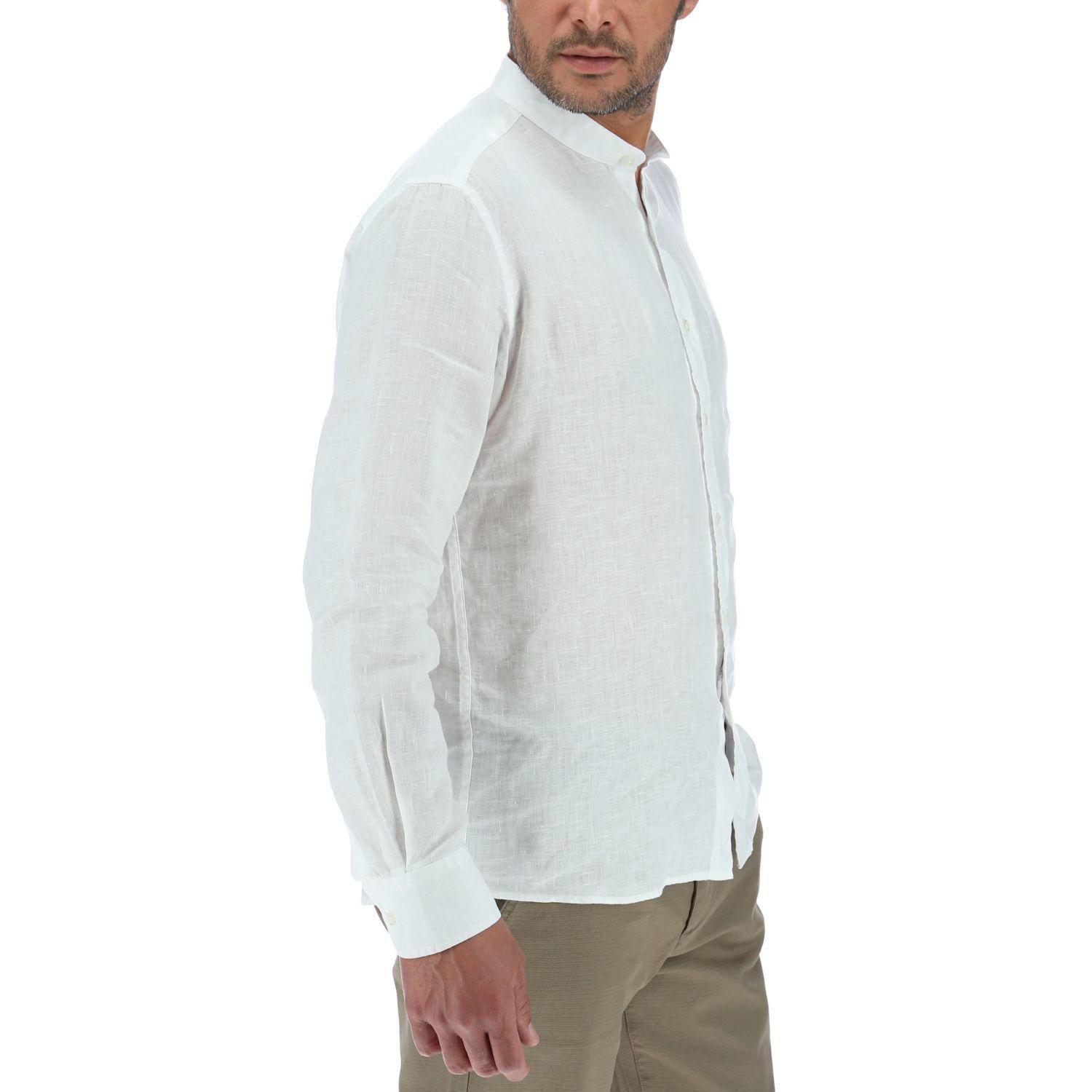 Camisa Lino Hombre Mao Blanco Rockford-3