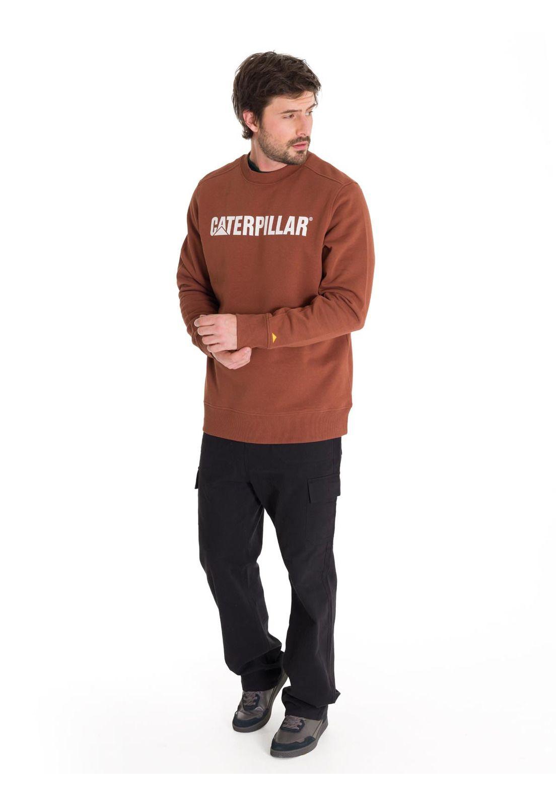 Polerón Cat Logo Crewneck Unisex Terracota Cat-6