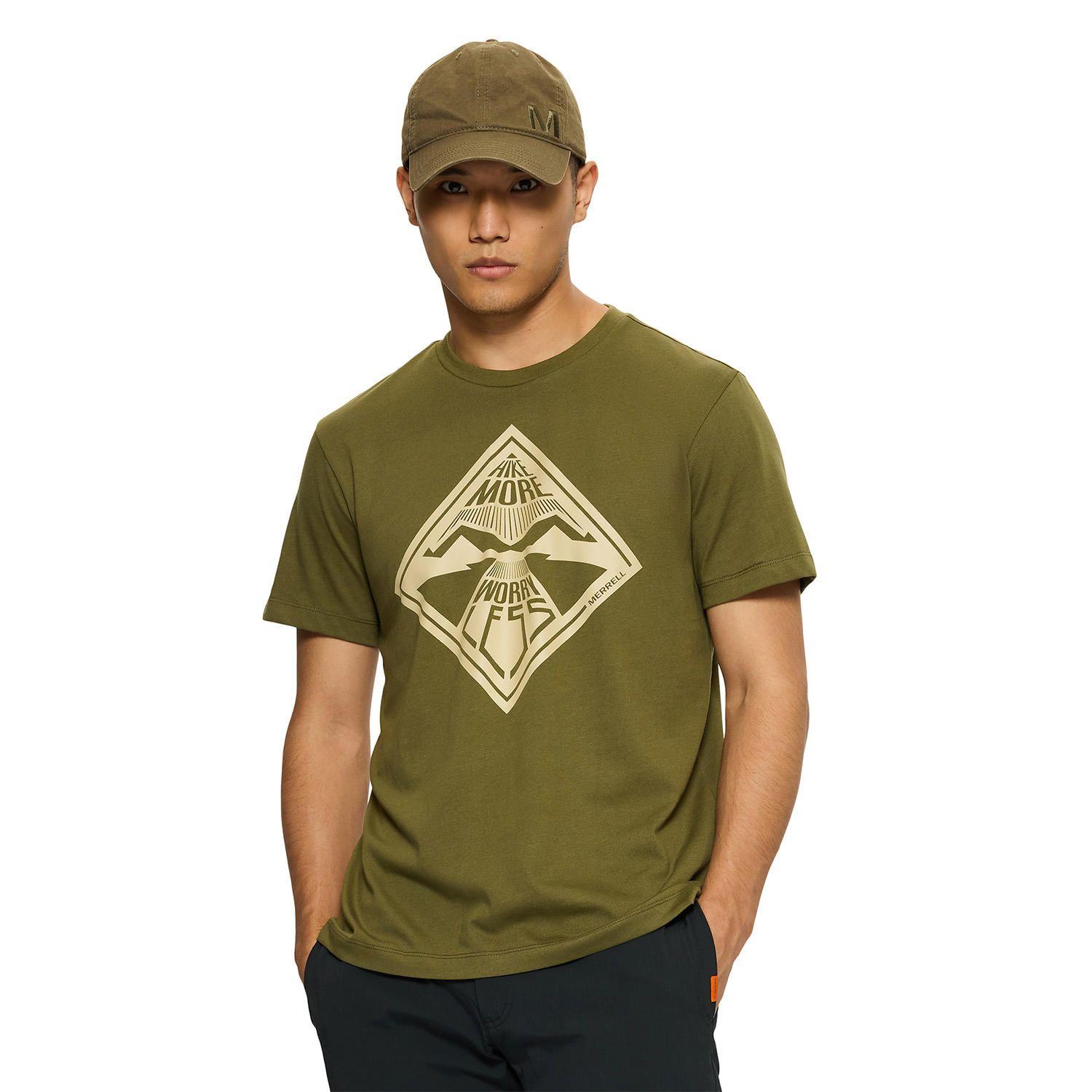 Polera Manga Corta Hombre Worry Less Verde-0