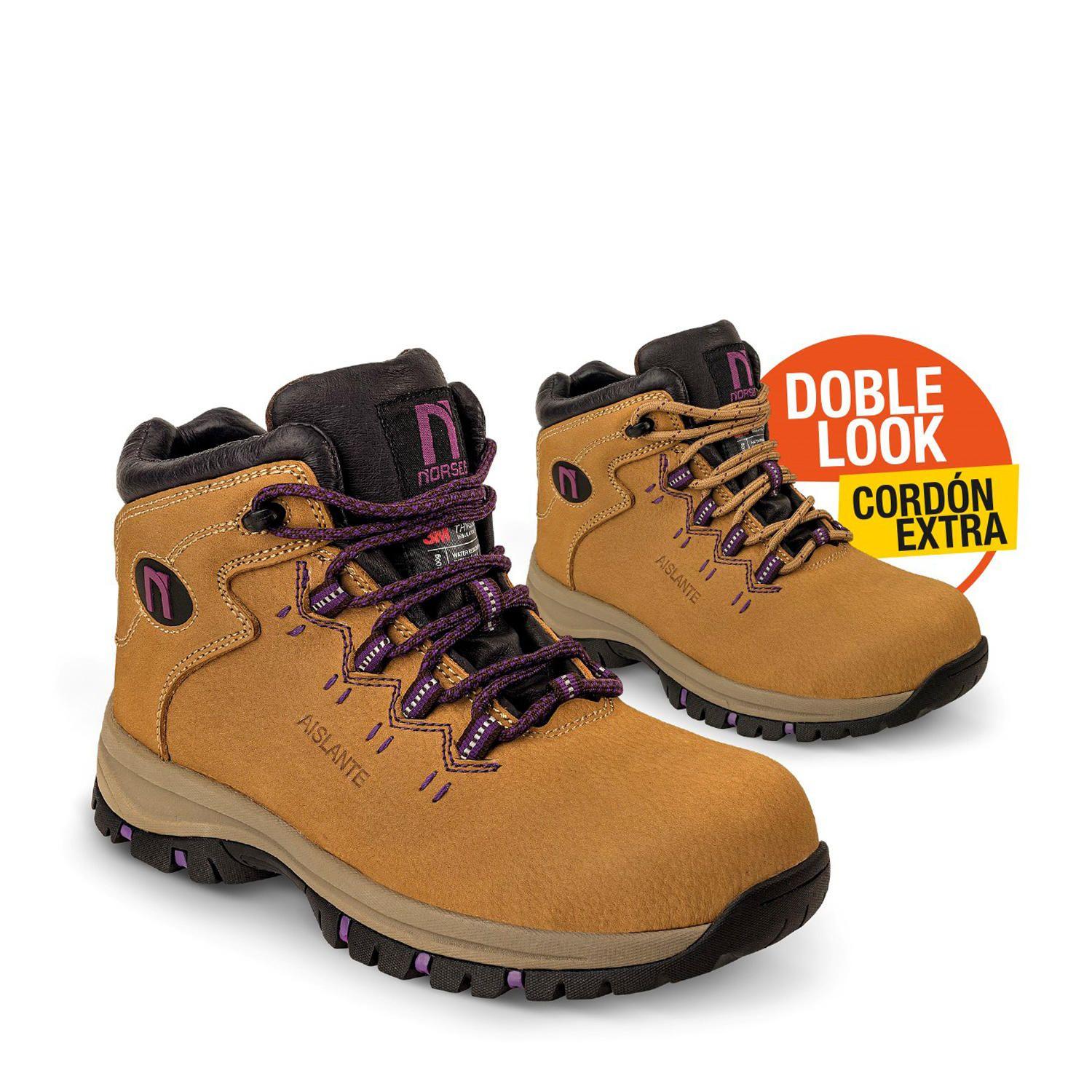 Zapato de Seguridad Adelaida Beige Morado Mujer-6
