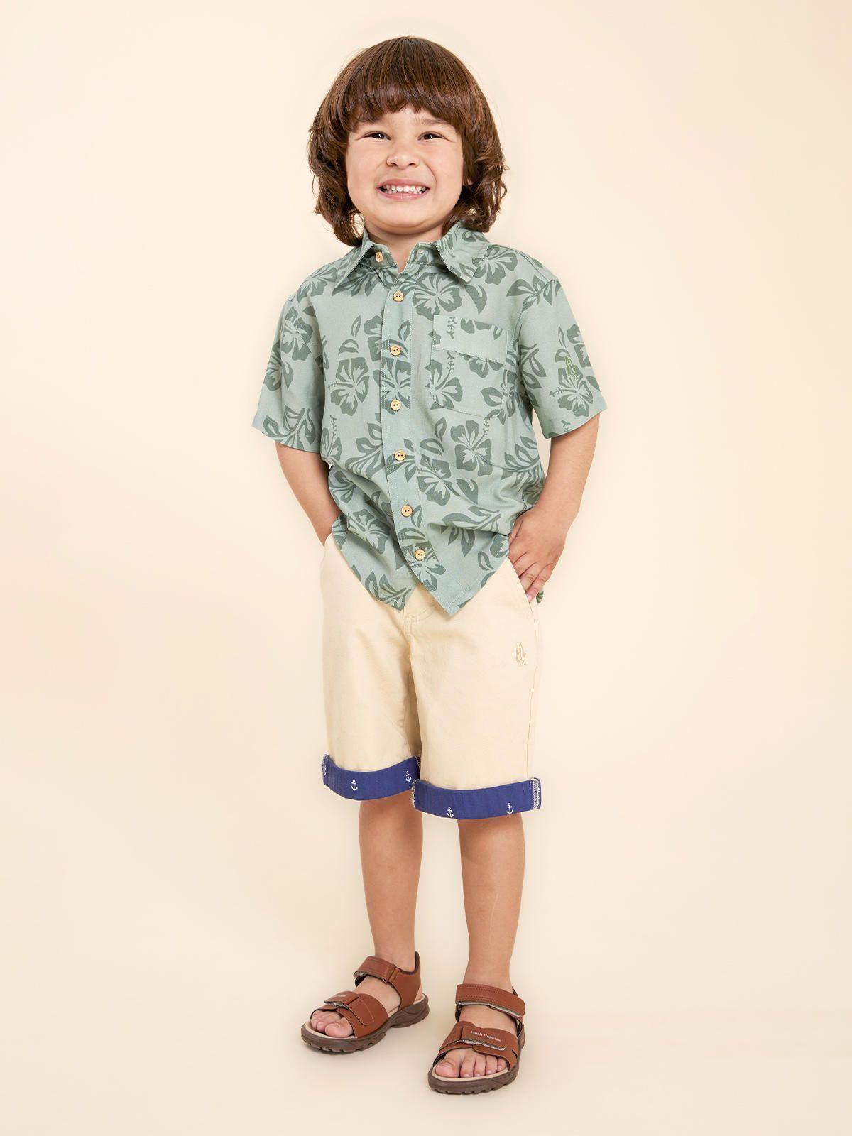 Camisa Niño Hibisco Verde-1