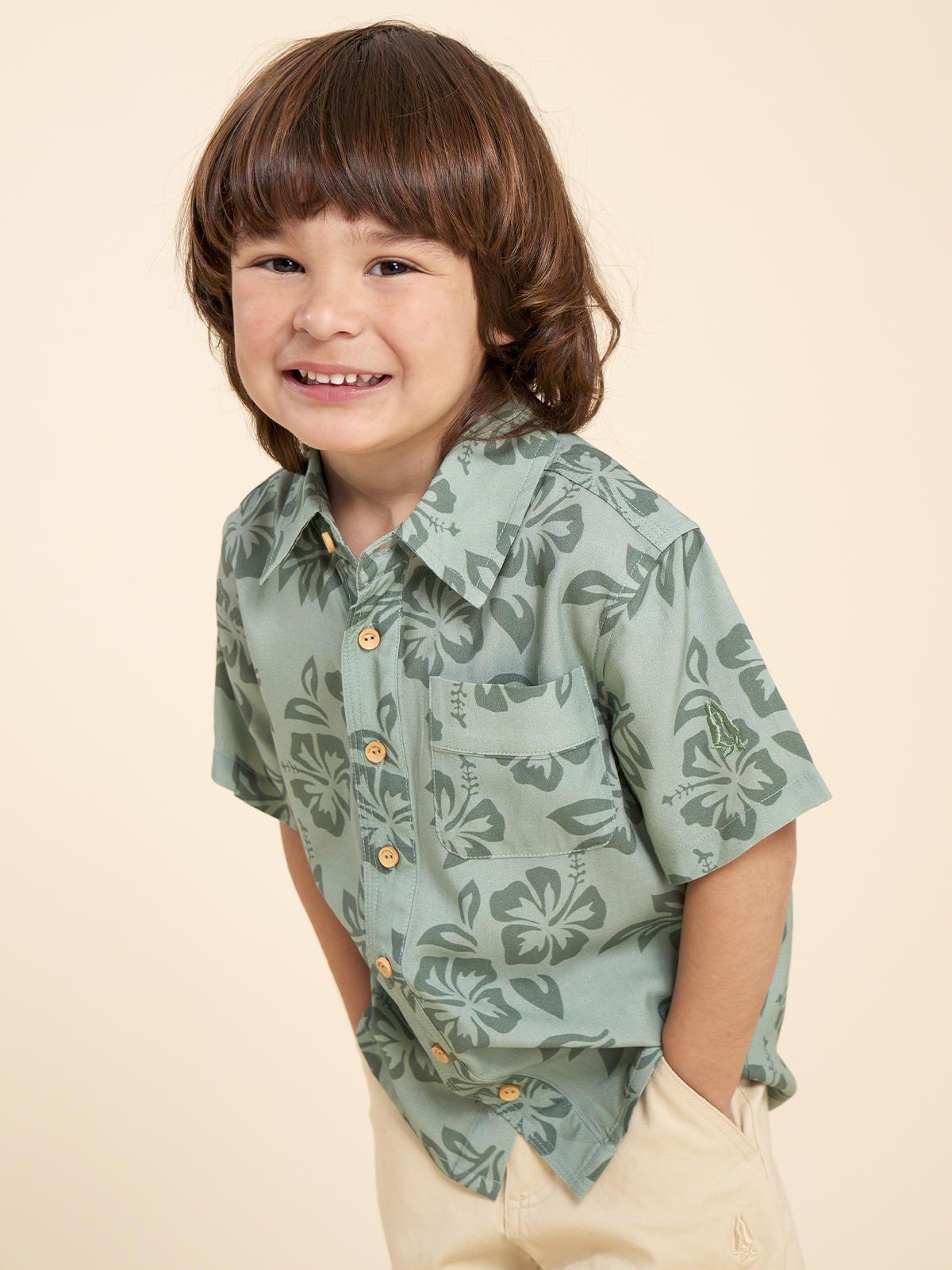 Camisa Niño Hibisco Verde-3