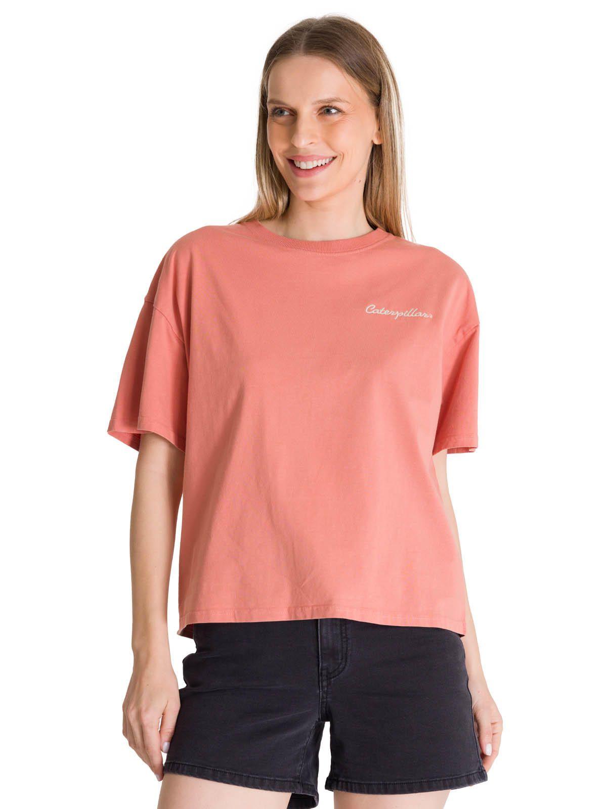 Polera Manga Corta Boxy Mujer Bordato Rosa-0