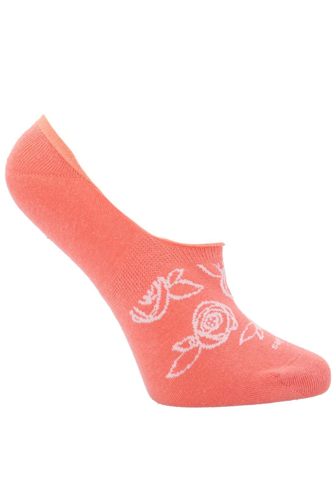 Calcetín Algodón Mujer Inv Roses Rojo-0