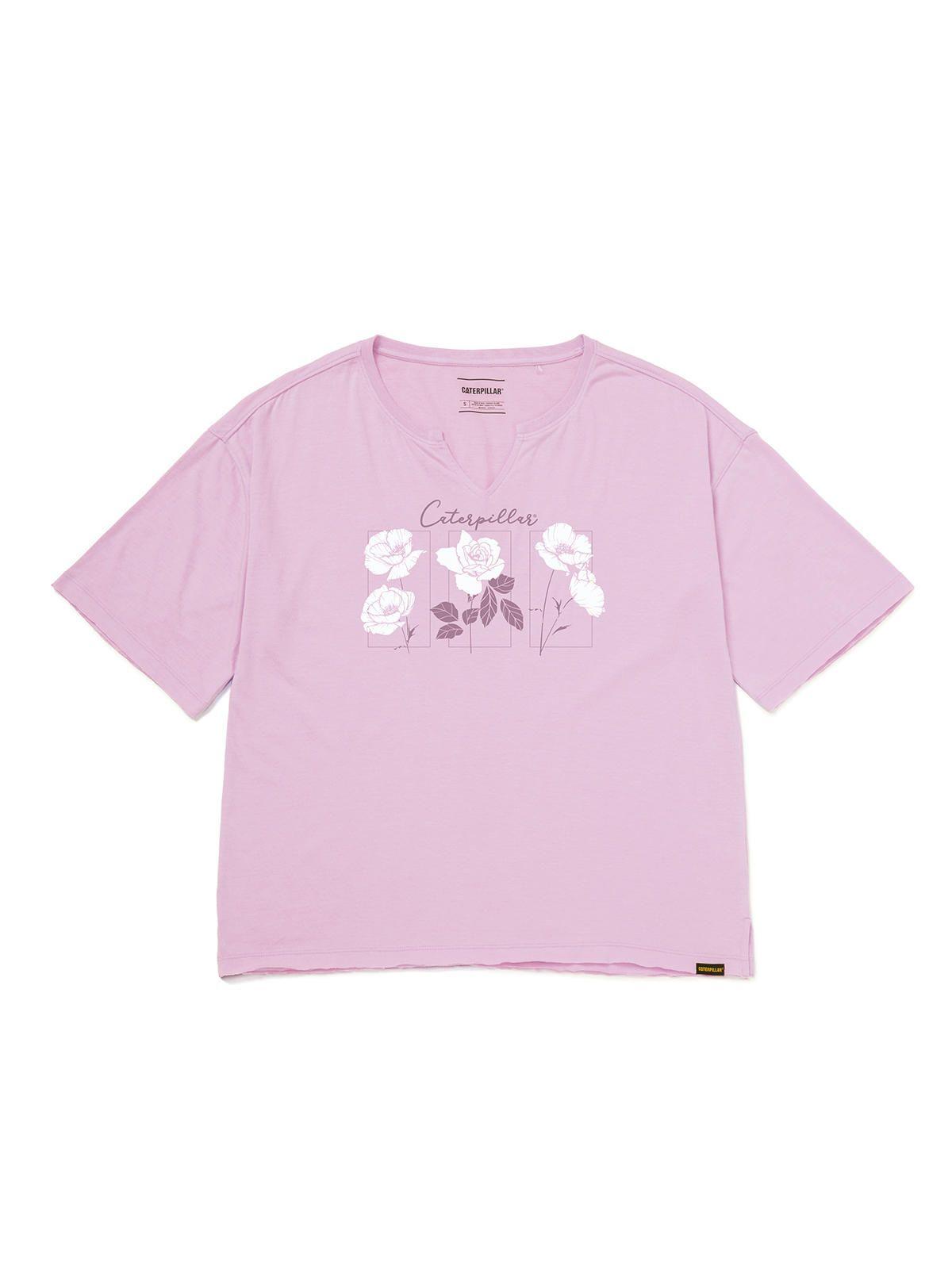 Polera Manga Corta Mujer Notch Neck Novelty1 Rosado-0