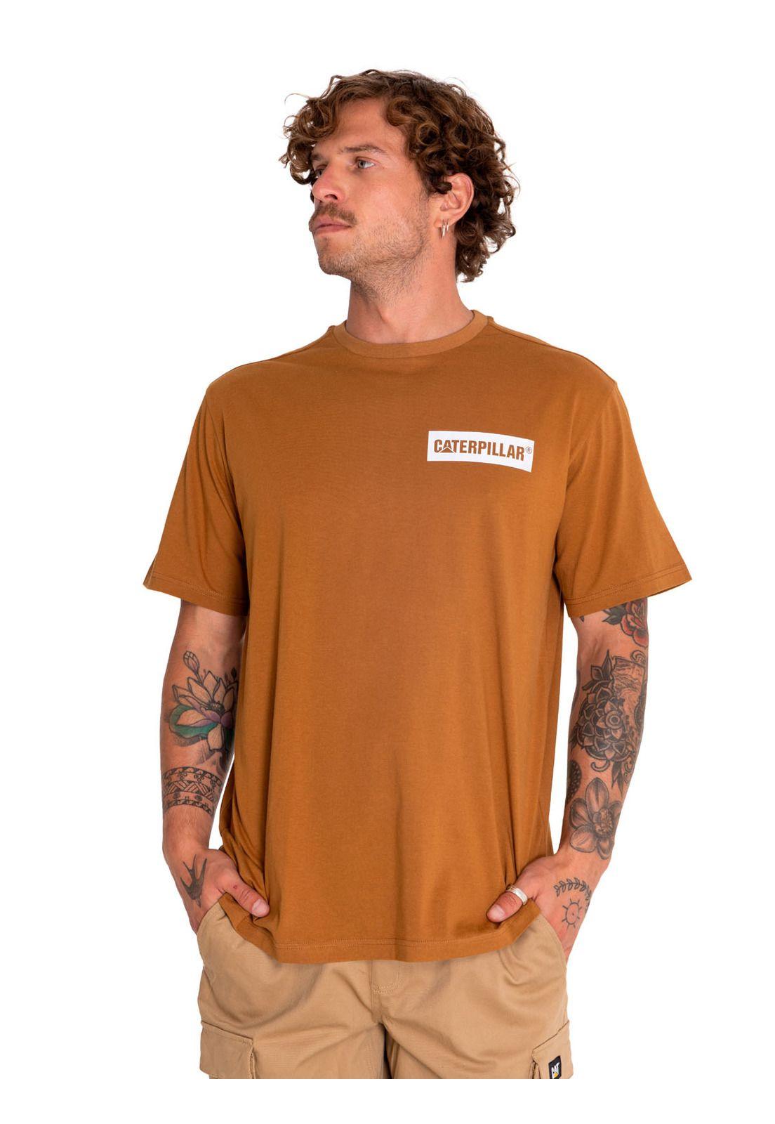 Polera Manga Corta Hombre Reflective Logo Café-0
