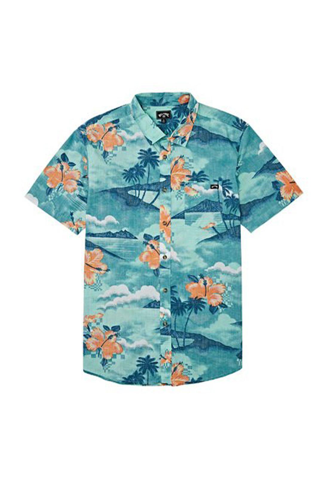 Camisa M/C  Sundays Floral Ss Turquesa Hombre-3