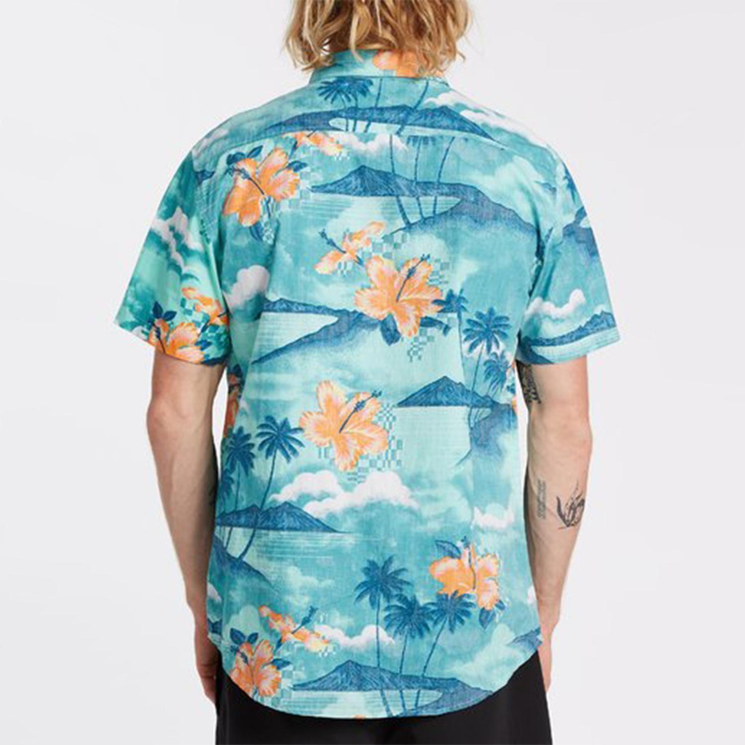 Camisa M/C  Sundays Floral Ss Turquesa Hombre-2