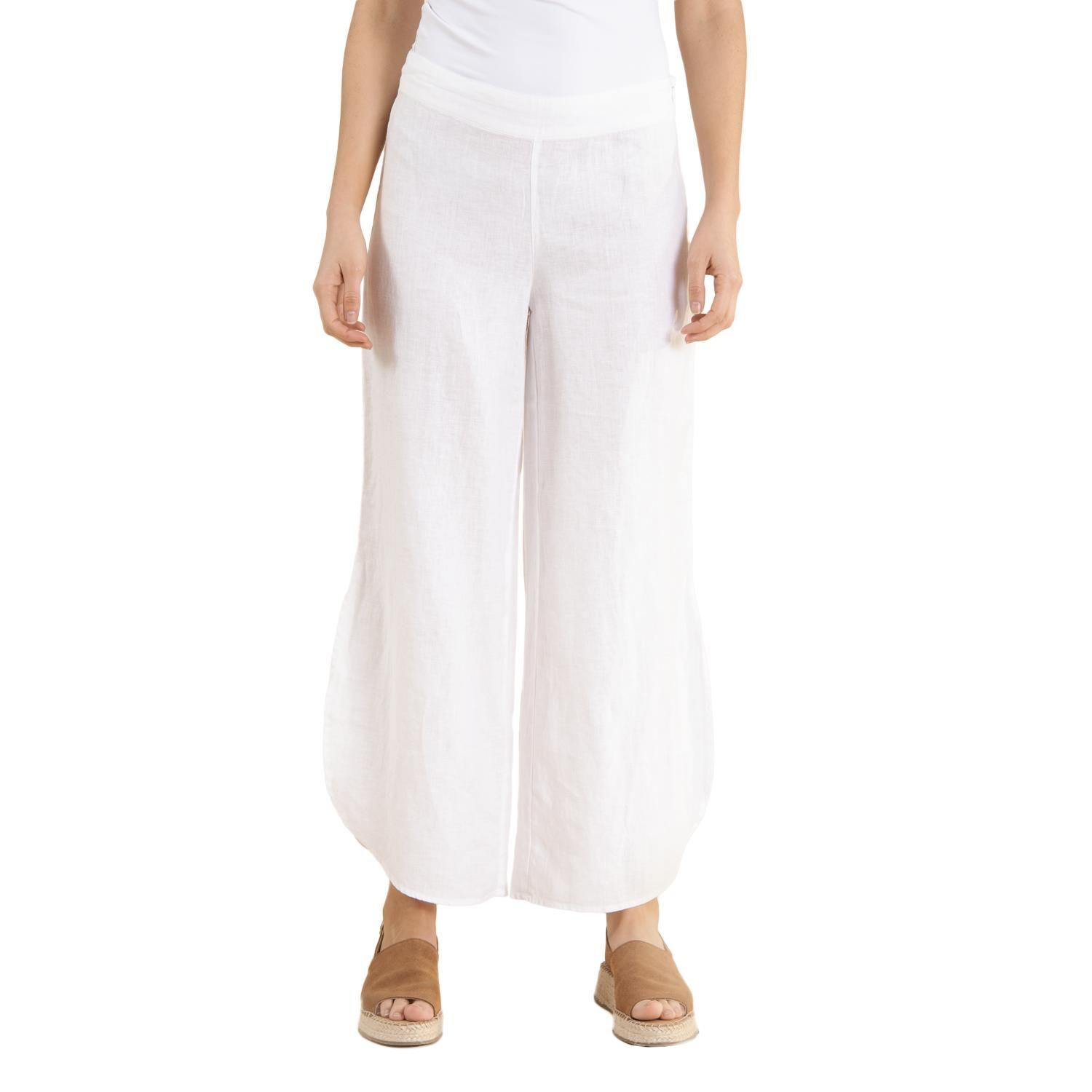 Pantalón Lino Orgánico Mujer Agra Blanco-0