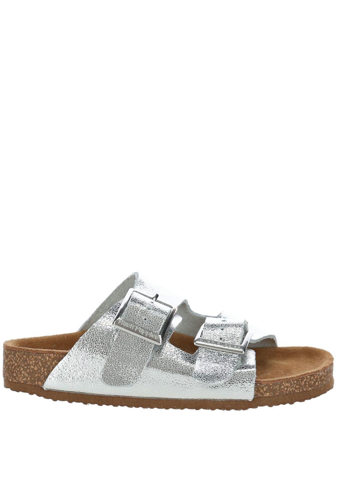 Sandalia Cuero Birke Plateado-1