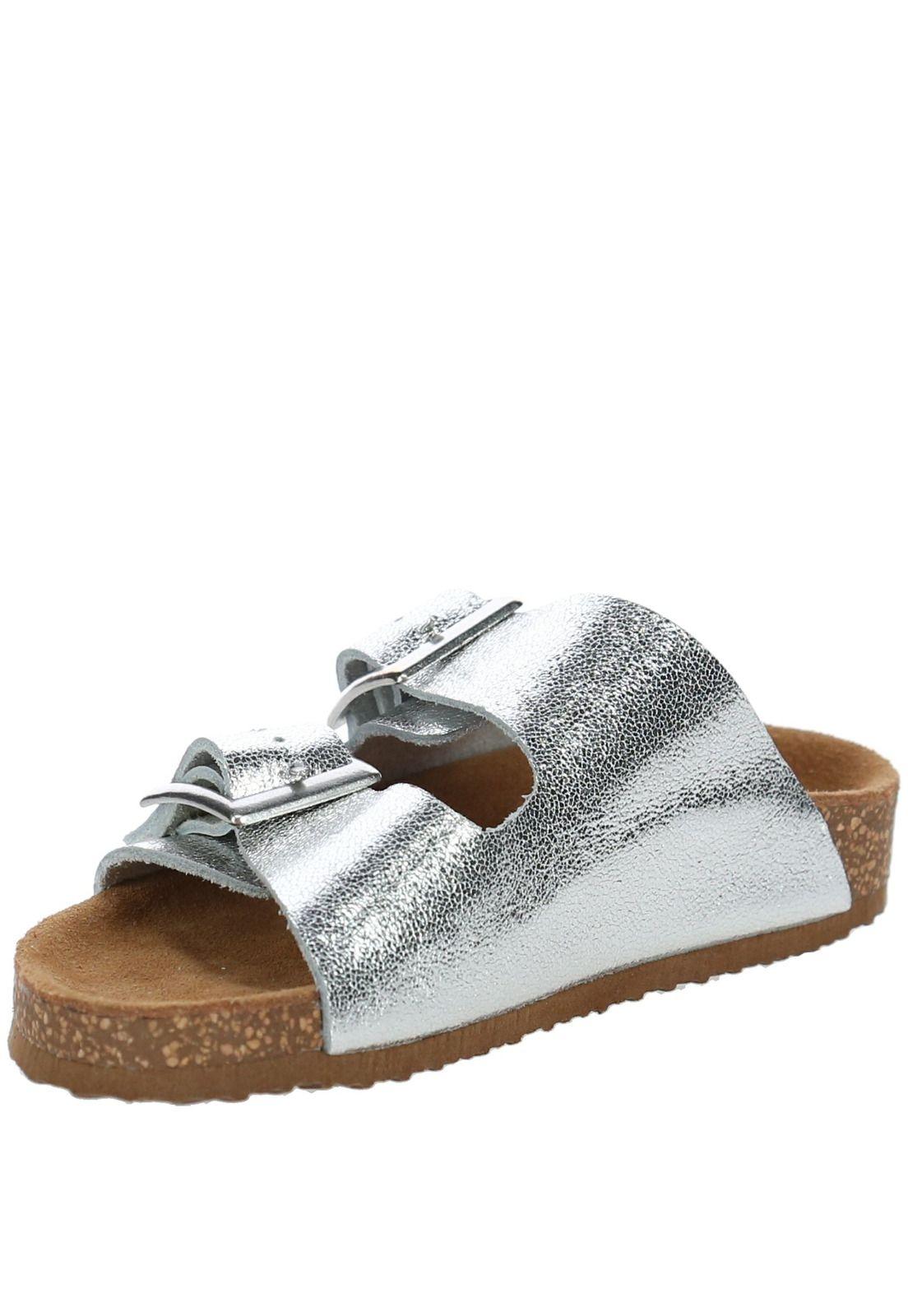 Sandalia Cuero Birke Plateado-3