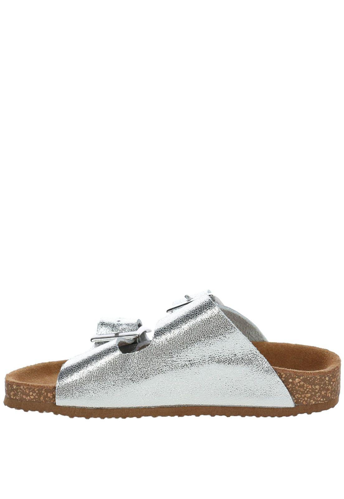 Sandalia Cuero Birke Plateado-4