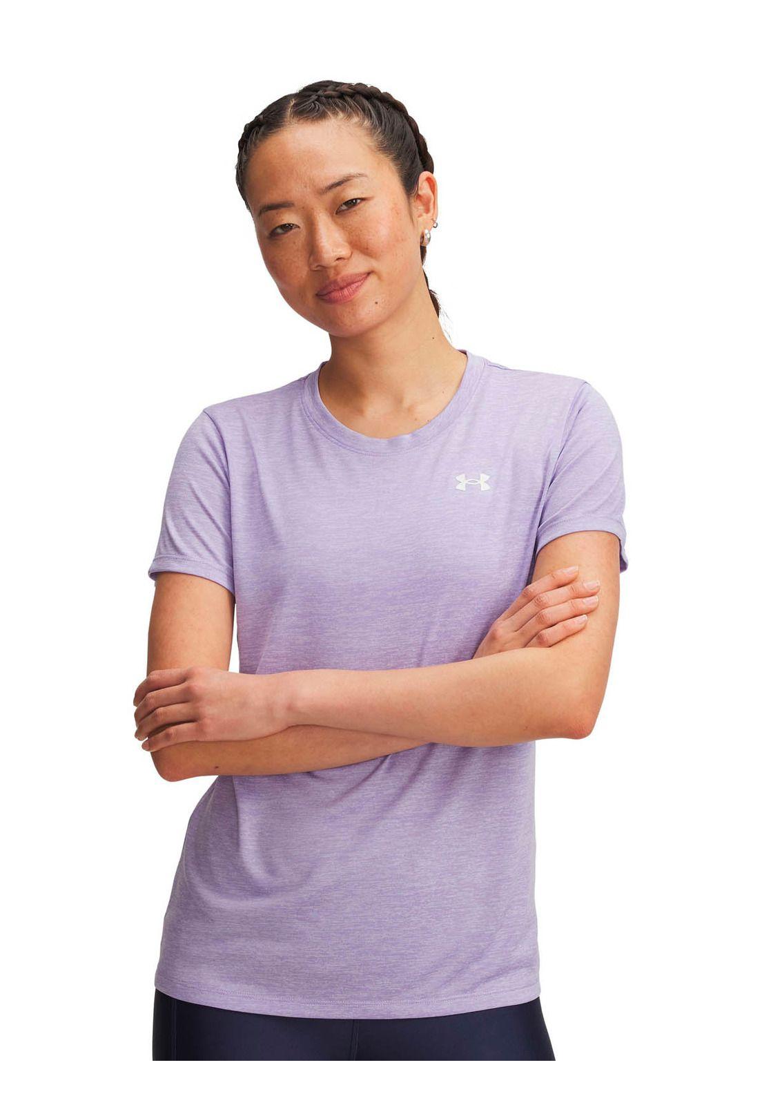 Polera Manga Corta Training para mujer Tech Twist morado -3