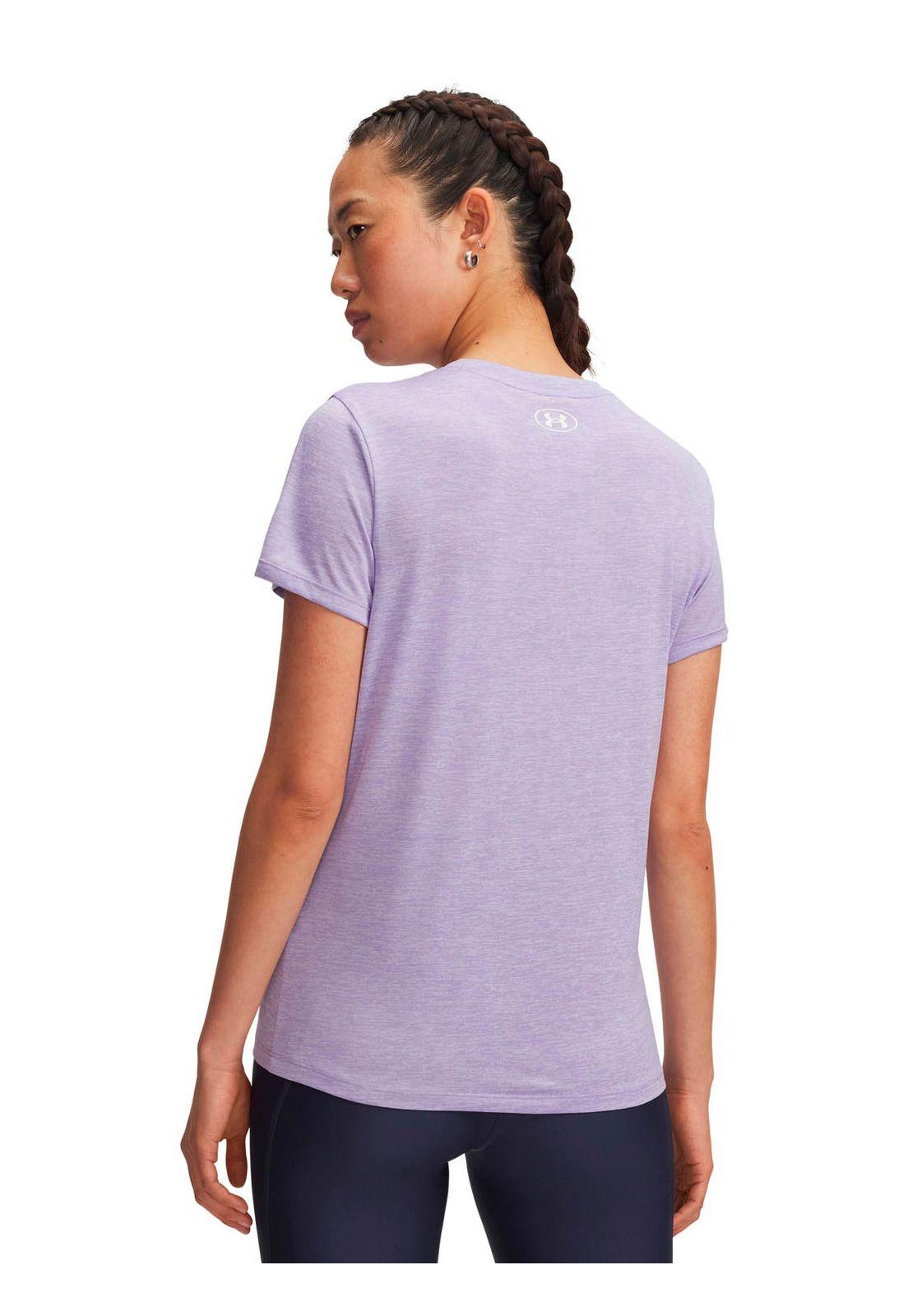 Polera Manga Corta Training para mujer Tech Twist morado -4