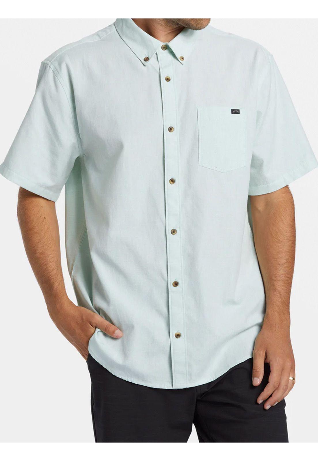 Camisa Manga Corta Hombre All Day Celeste-0