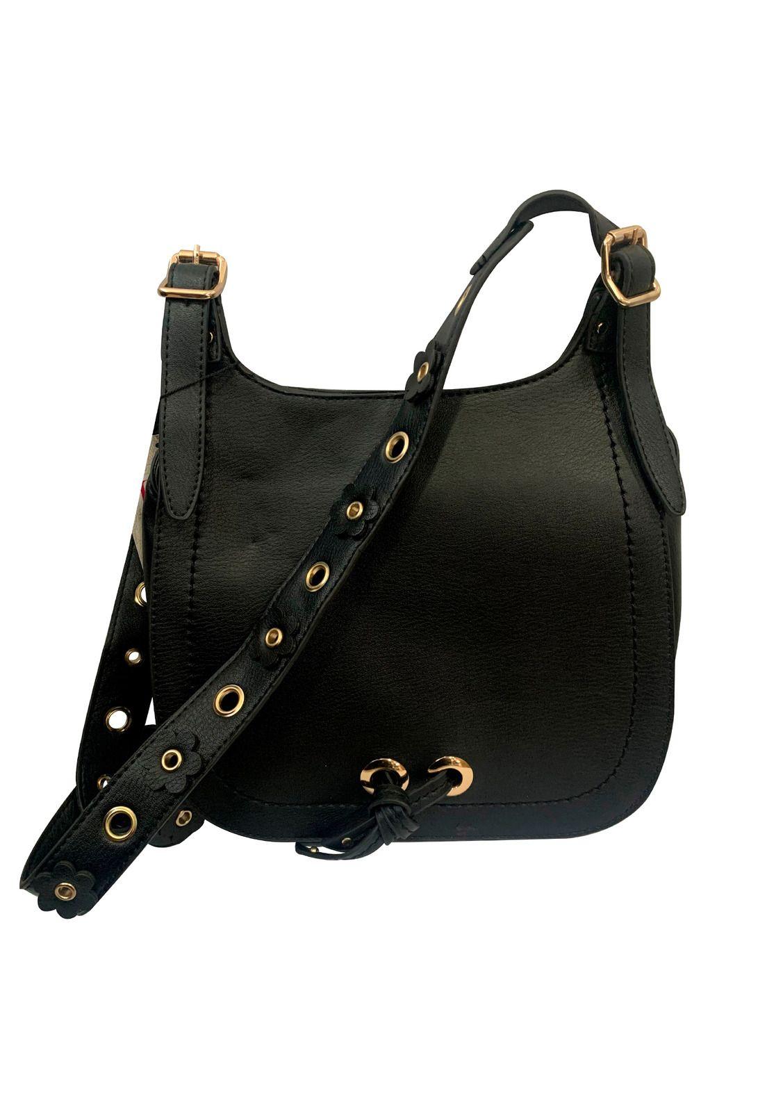 Cartera Flower Cross Negro-1