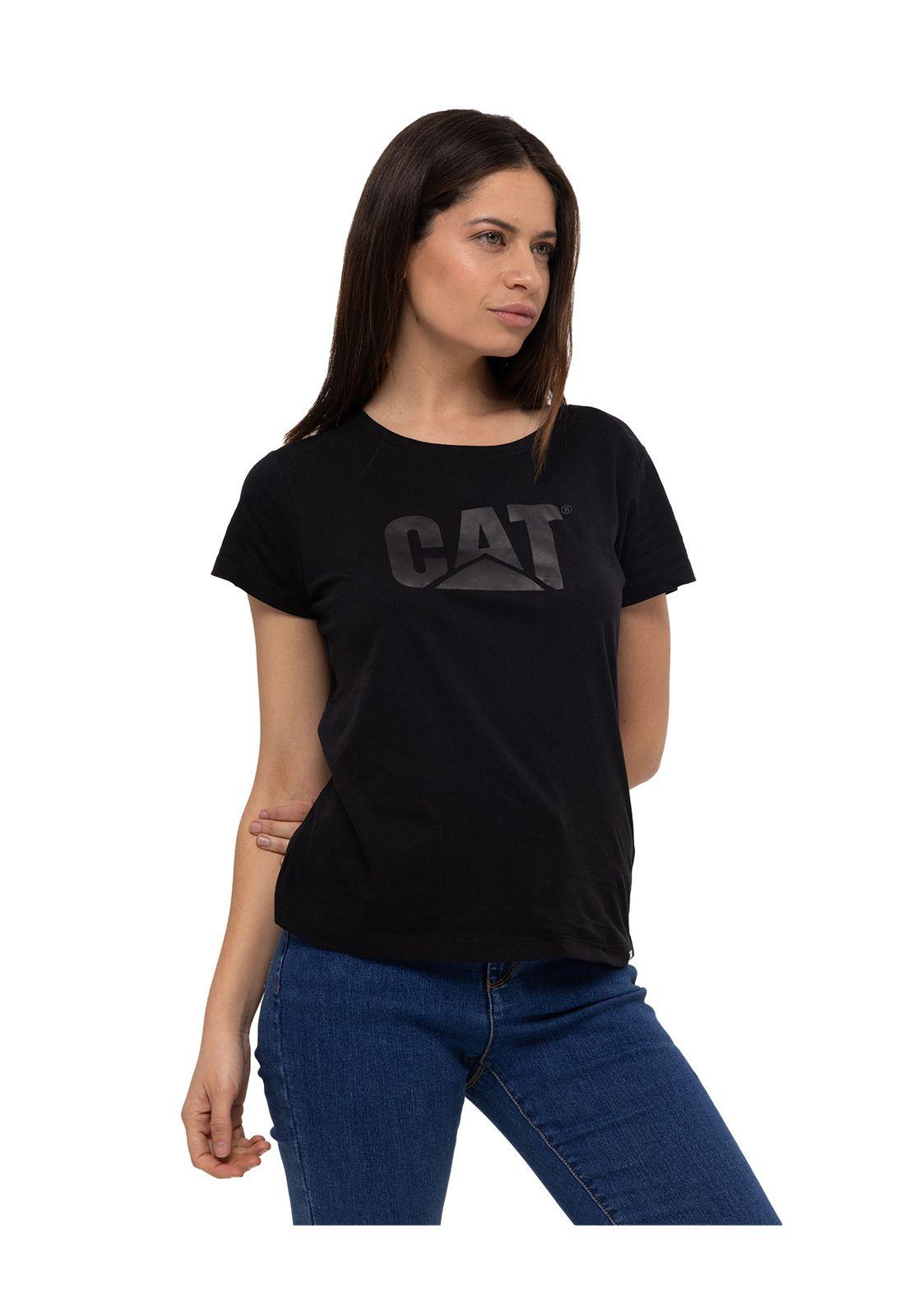 Polera M/C Logo Scoop Neck Negro Mujer-1