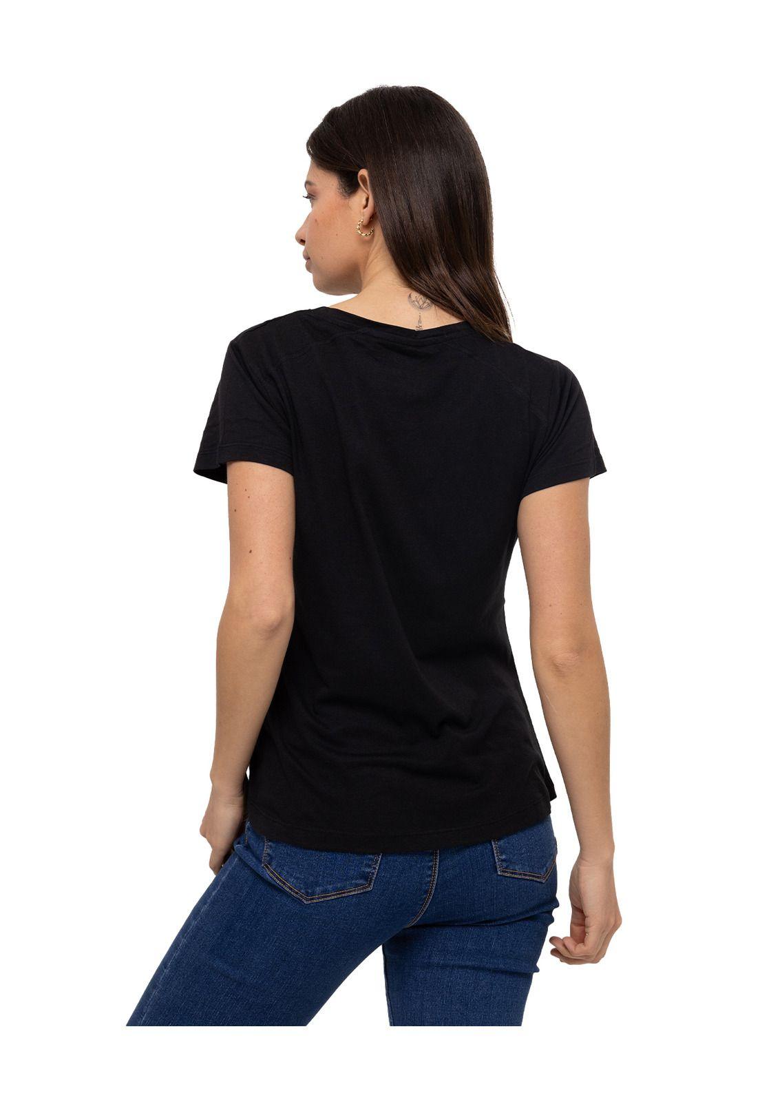 Polera M/C Logo Scoop Neck Negro Mujer-4