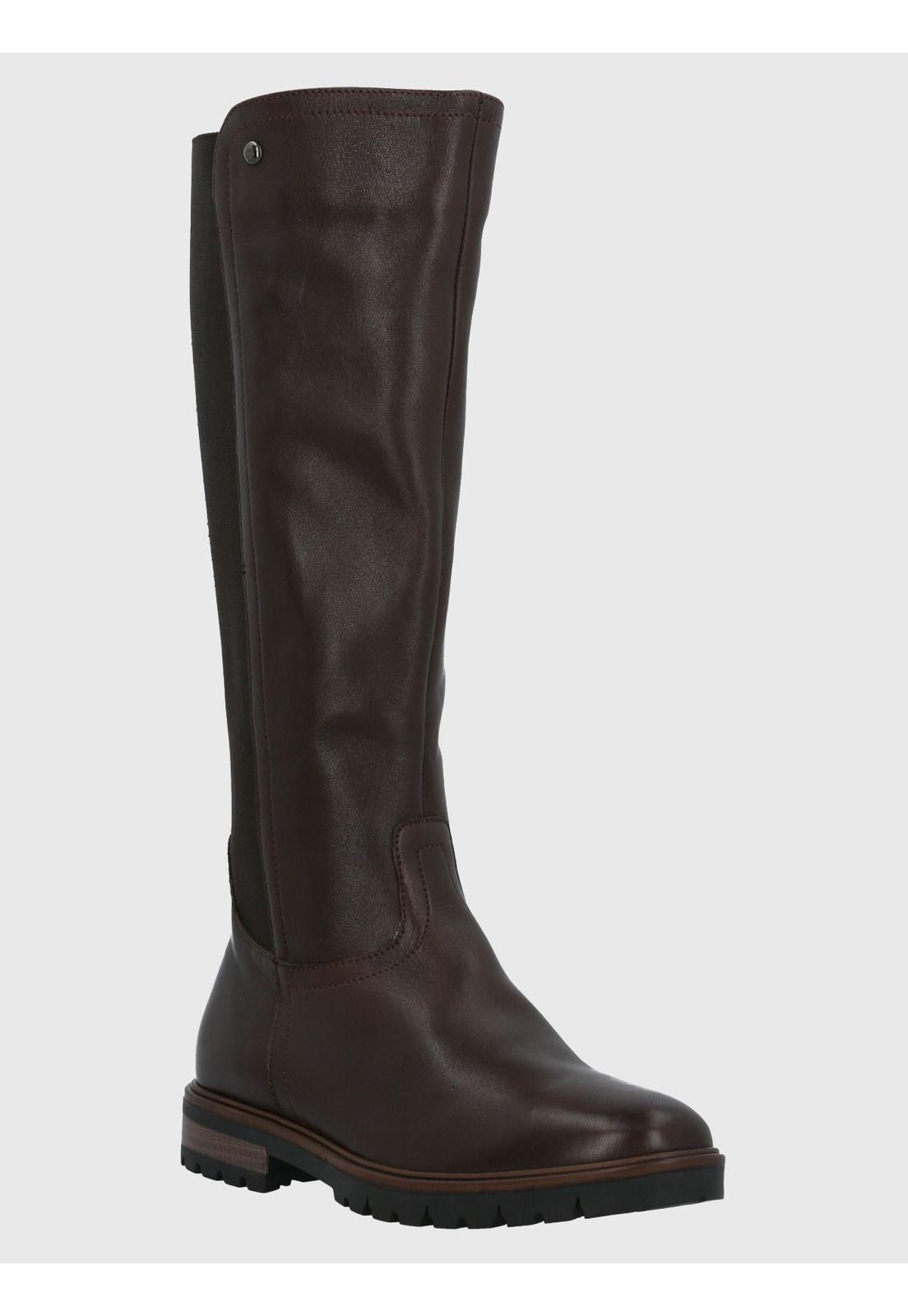 Bota Cuero Mujer Edra Negro-0