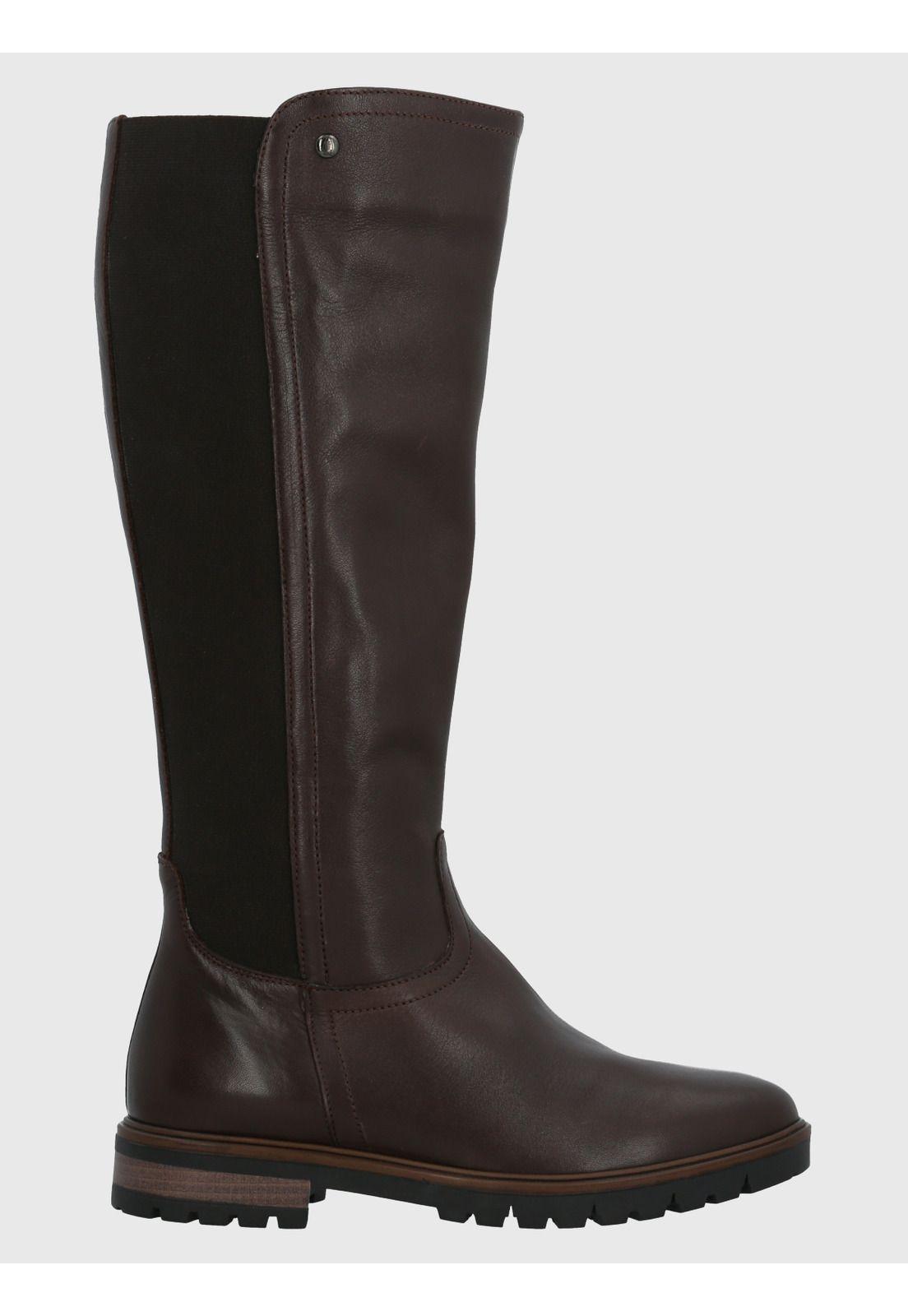 Bota Cuero Mujer Edra Negro-1