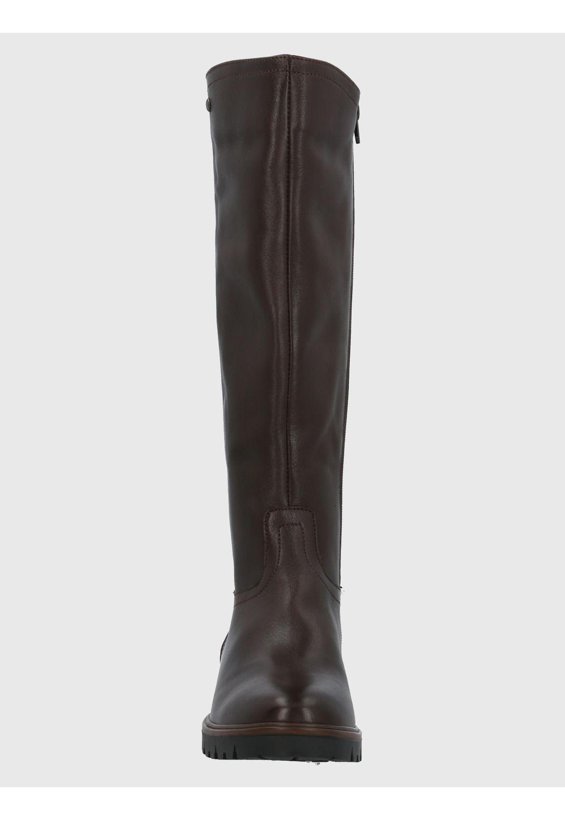 Bota Cuero Mujer Edra Negro-3