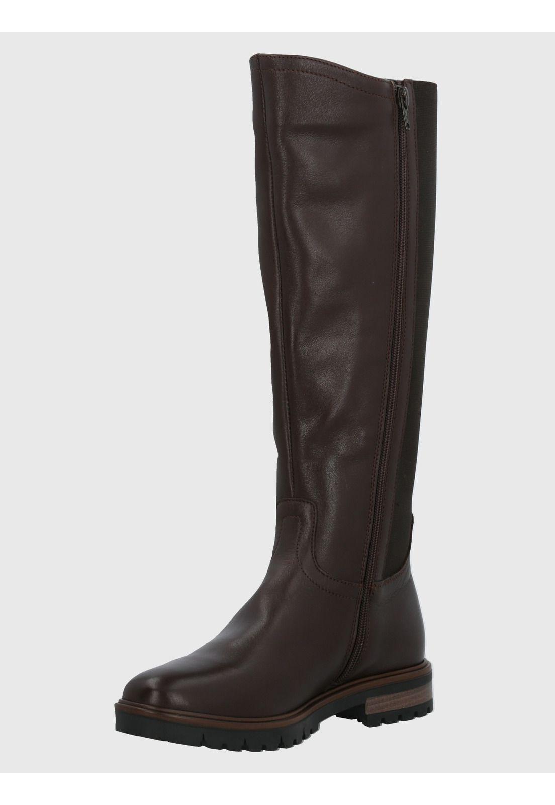 Bota Cuero Mujer Edra Negro-4