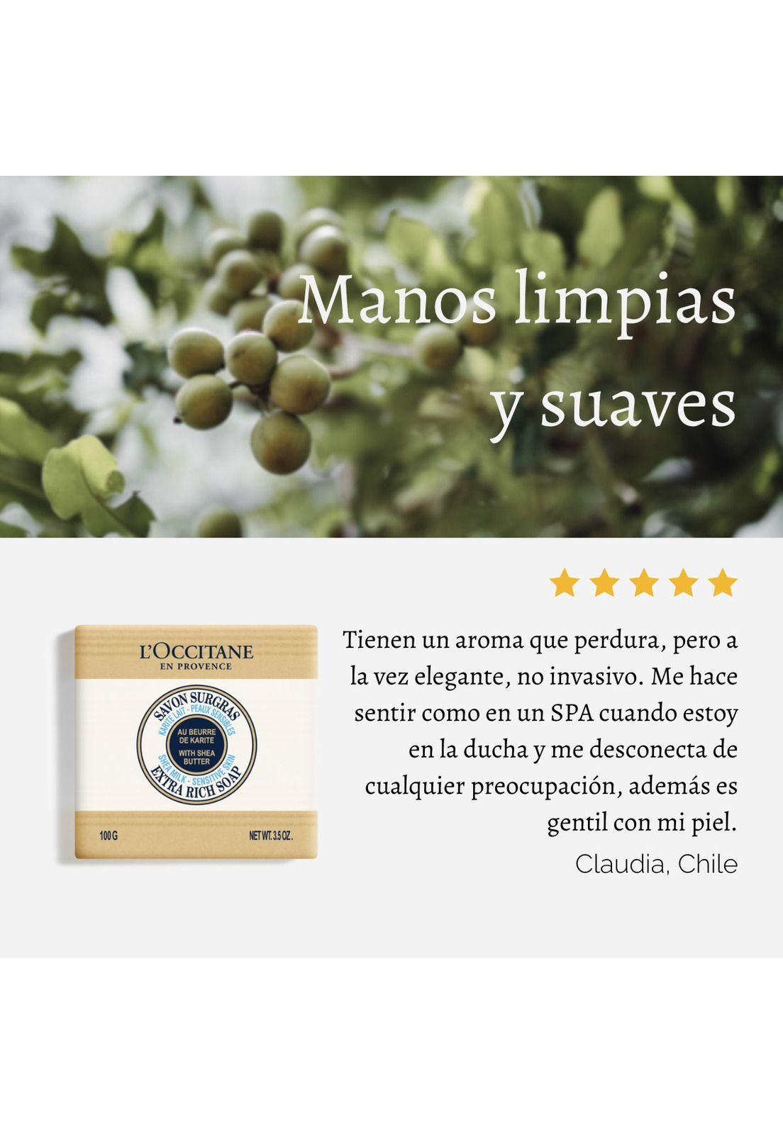 Jabón Sólido Karité Leche 100 gr LOccitane-4
