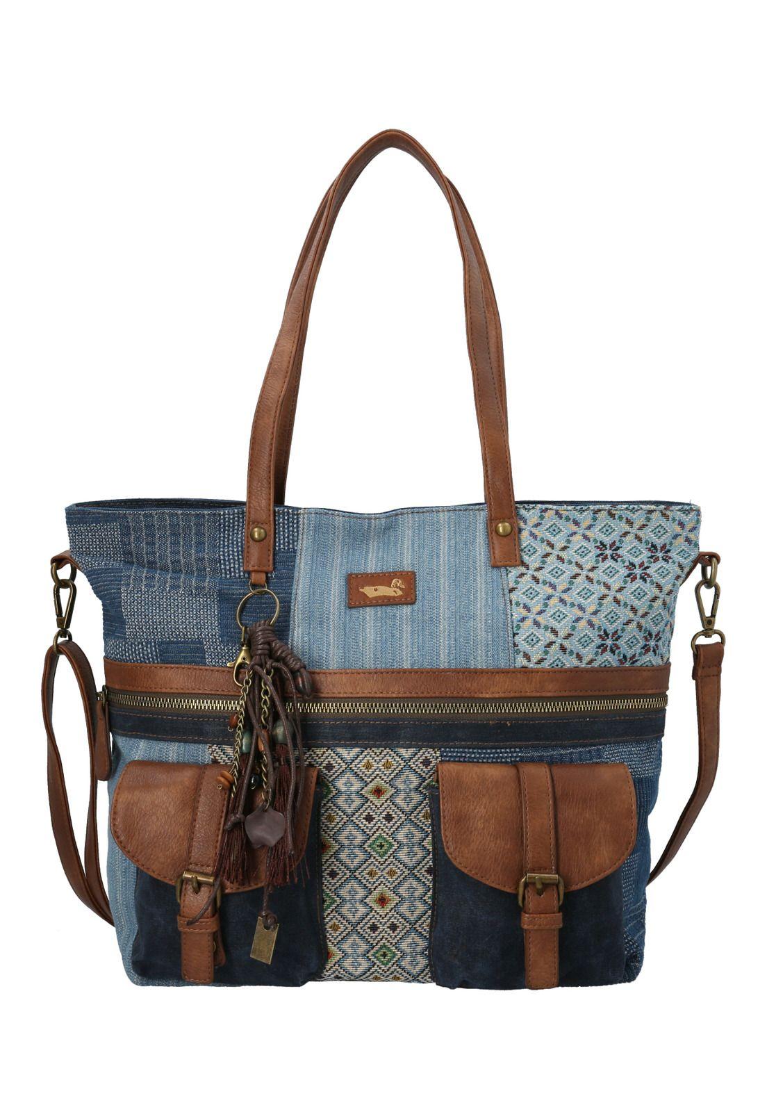 Cartera Azul Hakan Tote Mujer-0